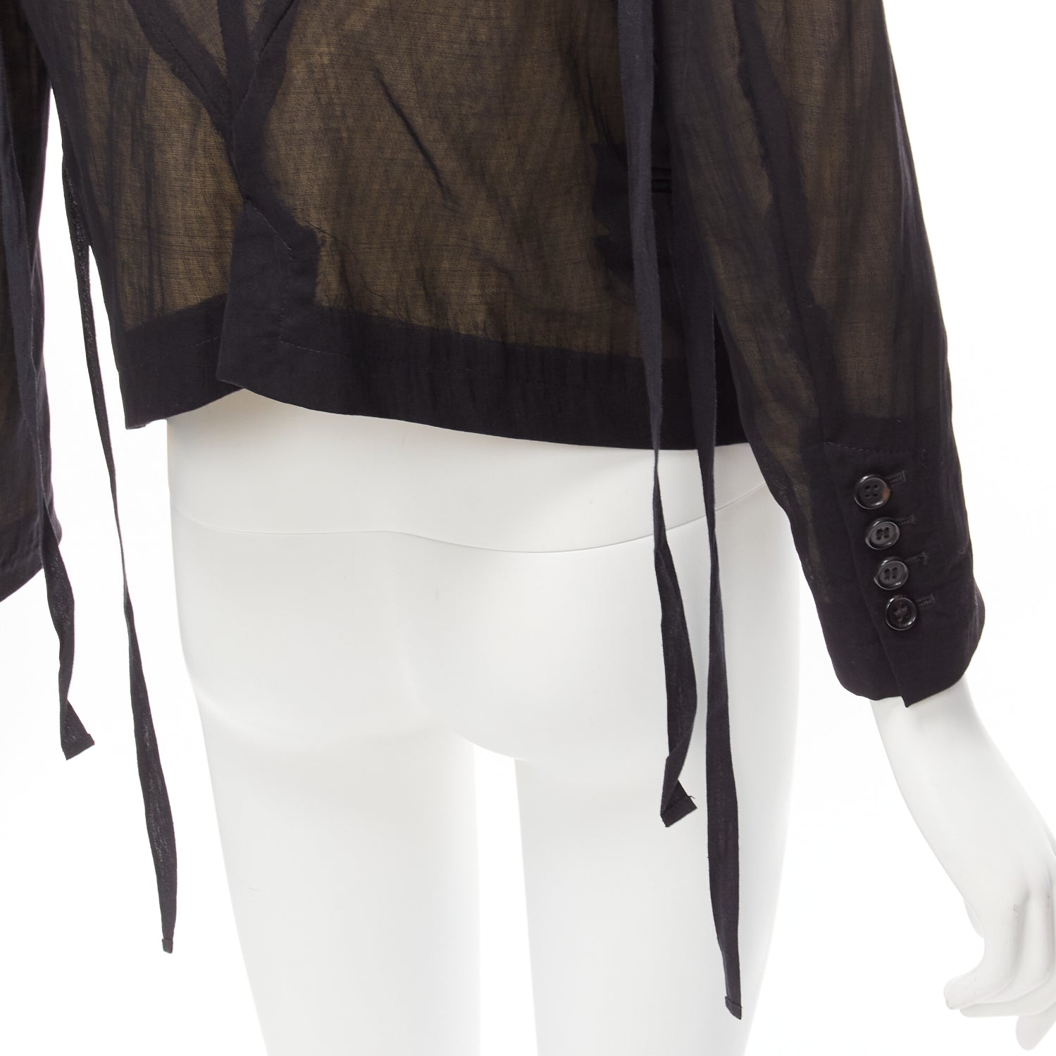 Ann Demeulemeester Sheer Topstitched Jacket - Image 11
