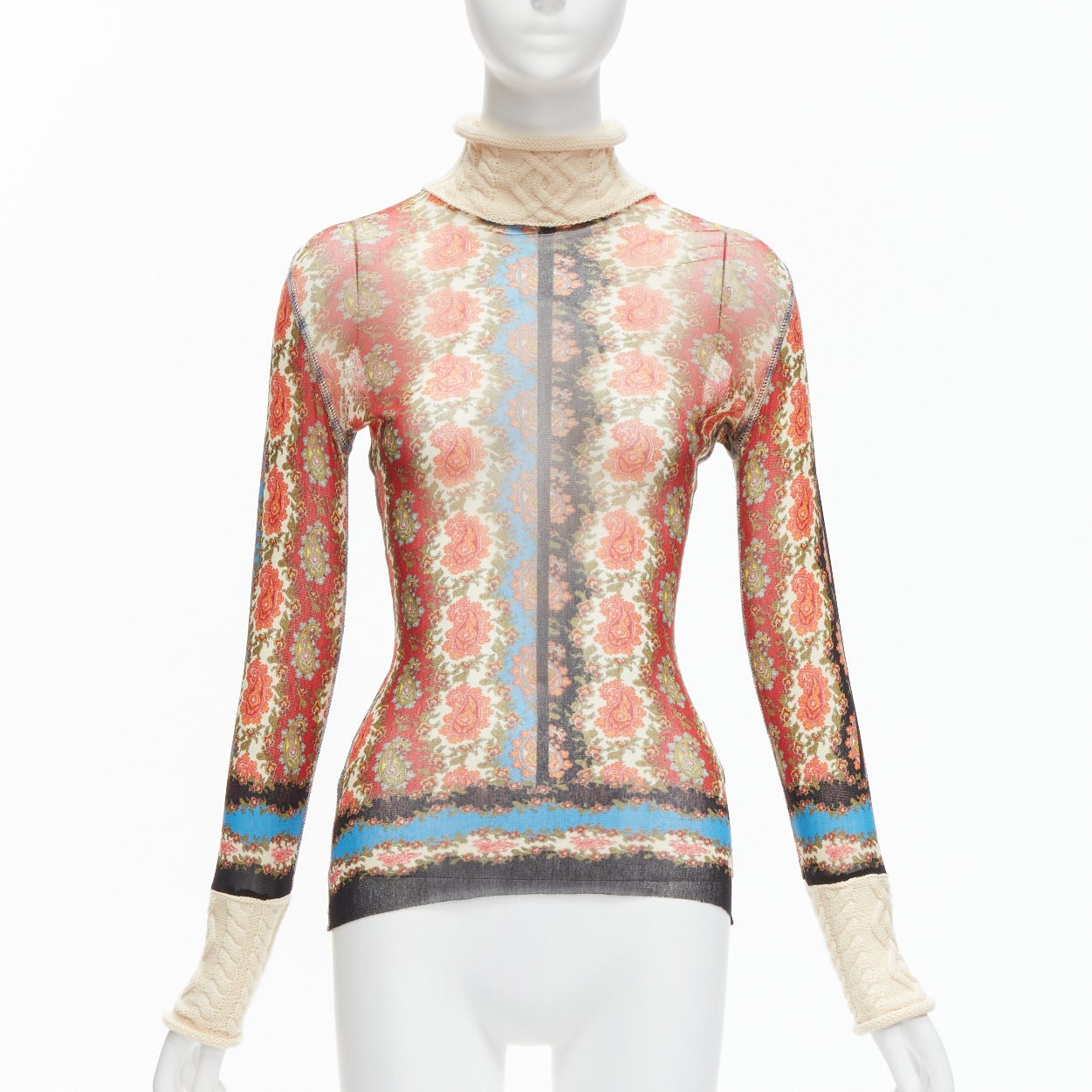 Jean Paul Gaultier Paisley Knit Turtleneck