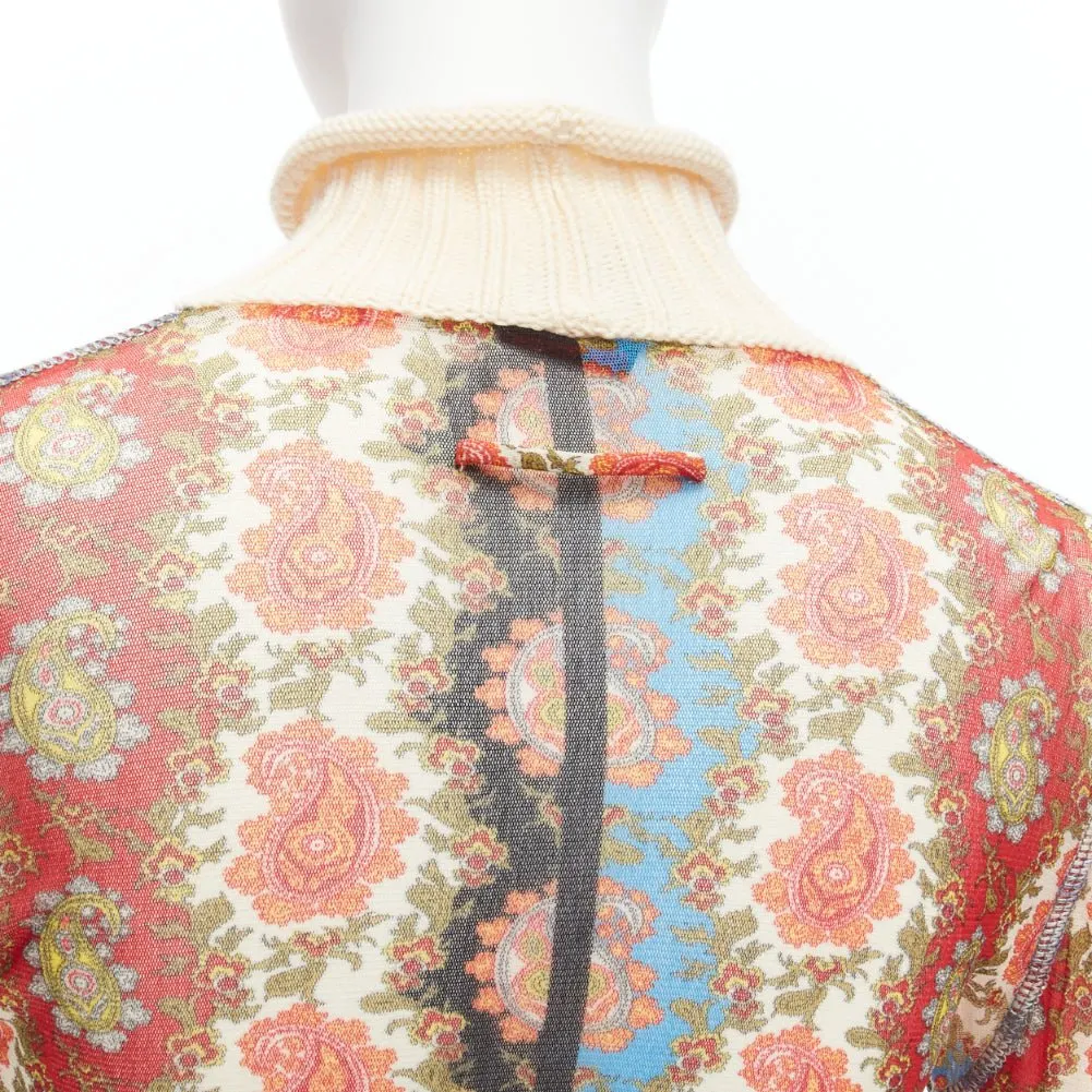Jean Paul Gaultier Paisley Knit Turtleneck MultiColor Polyamide Very good - Back View