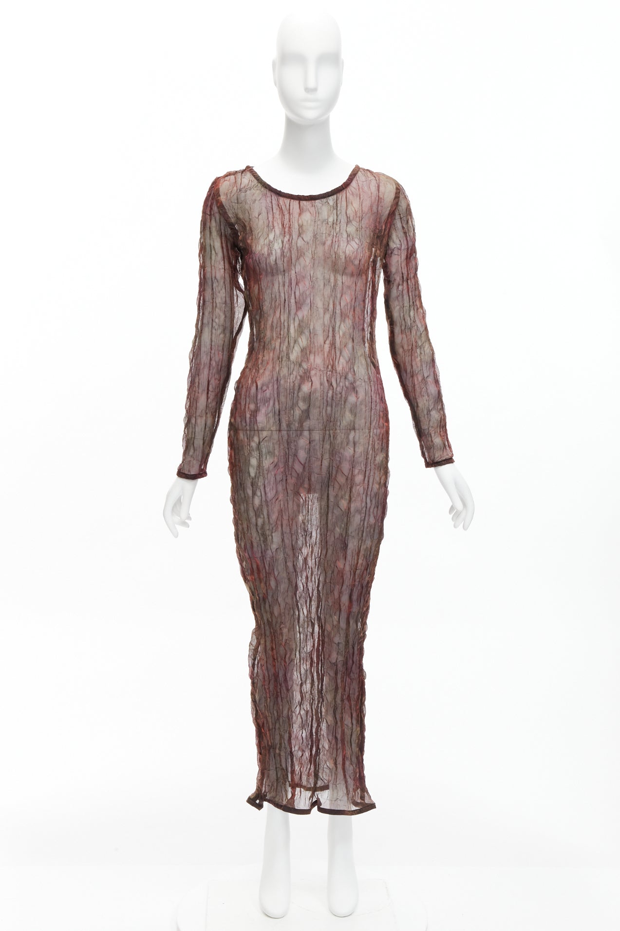 Unsigned / متعددة Crinkled Sheer Dress - Image 11