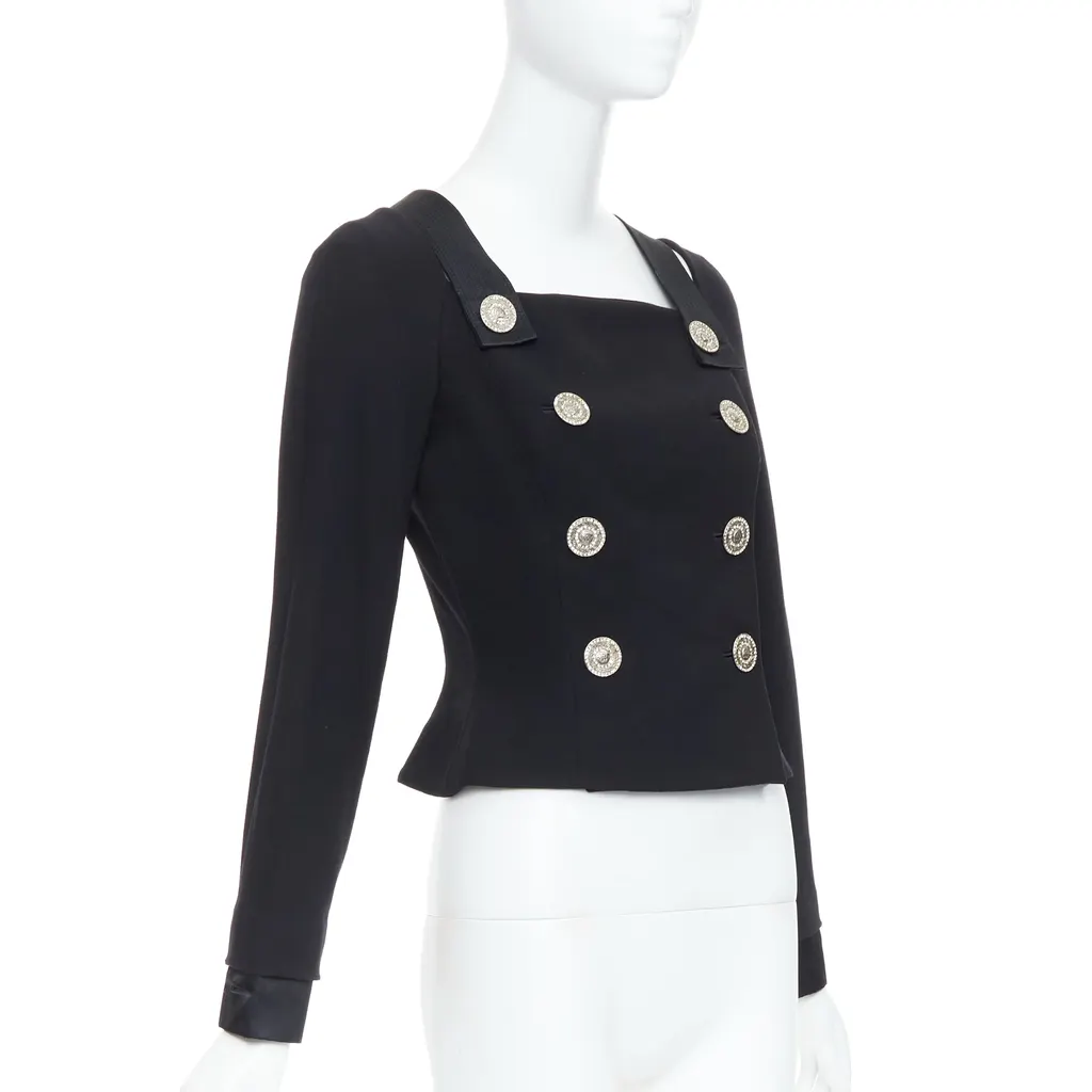 Gianni Versace Crystal Bondage Top Black Cotton Very good - Inside View