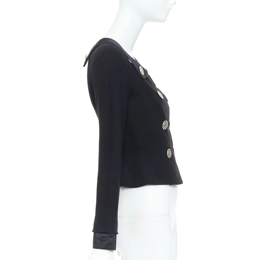 Gianni Versace Crystal Bondage Top Black Cotton Very good - Model View