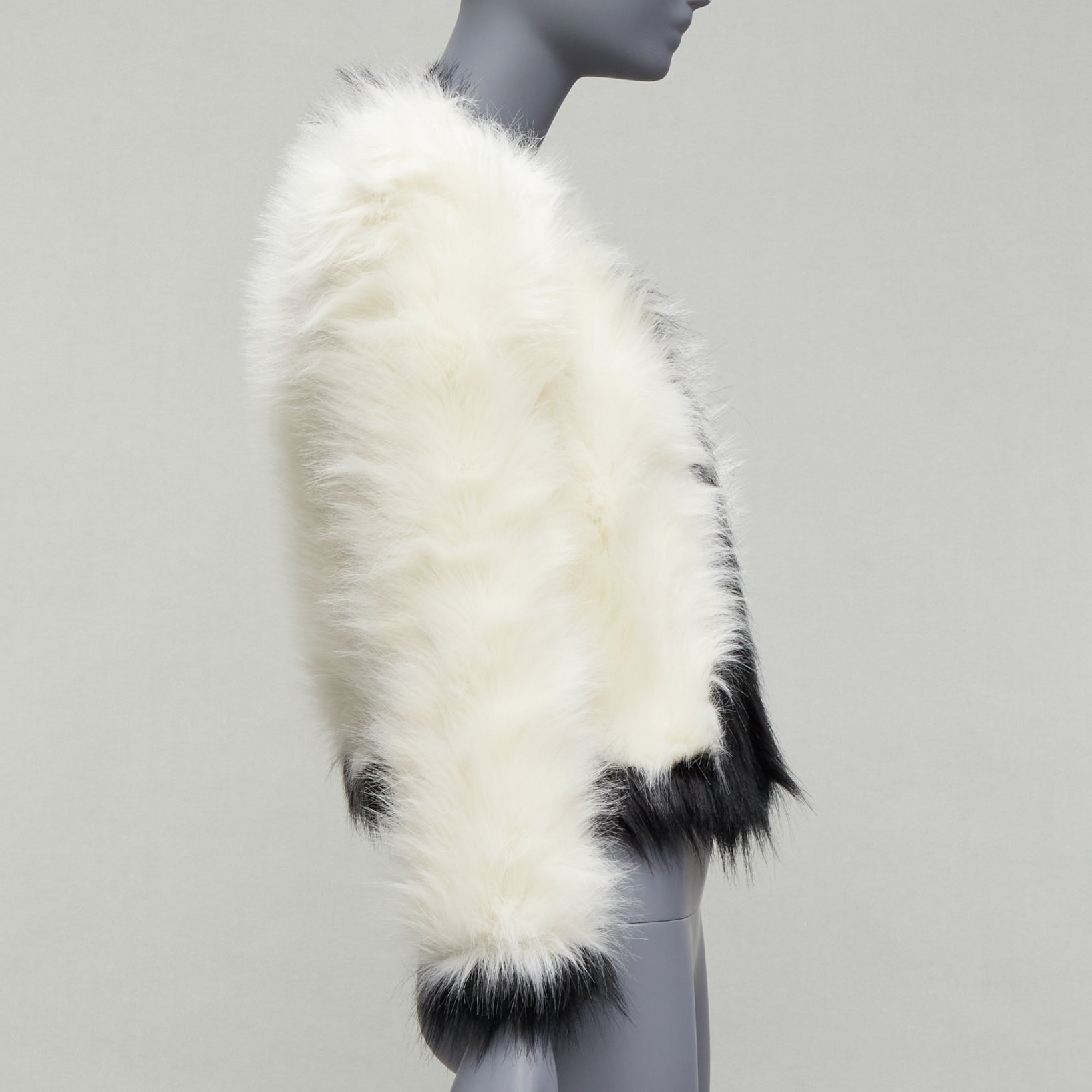 Saint Laurent Cream Faux Fur Jacket - 4