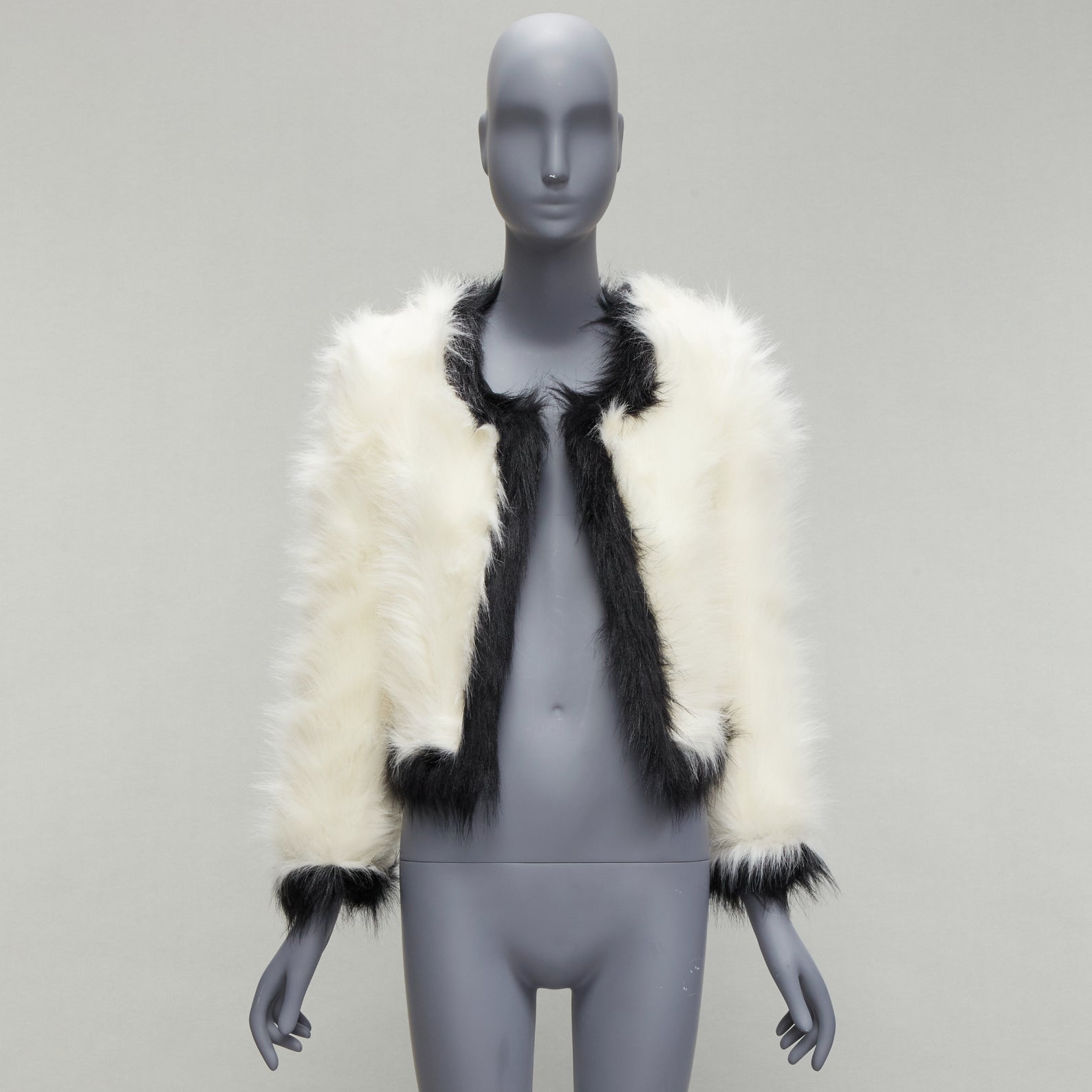 Saint Laurent Cream Faux Fur Jacket - Image 11
