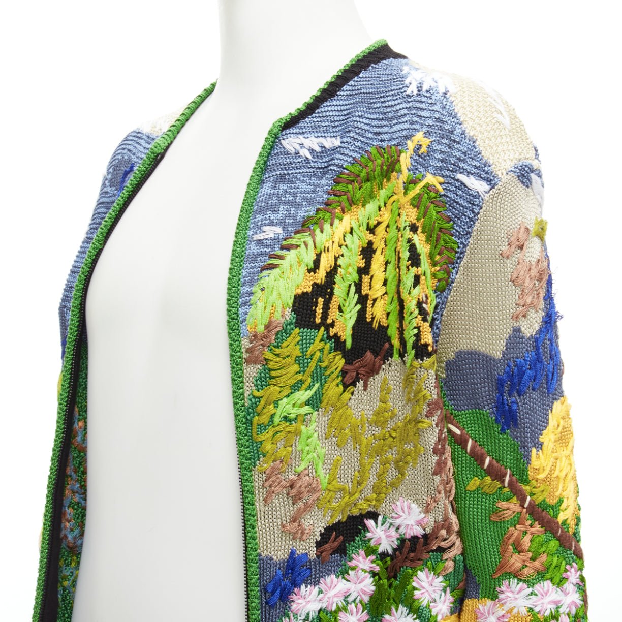 Saint Laurent Tropical Intarsia Cardigan - Back view