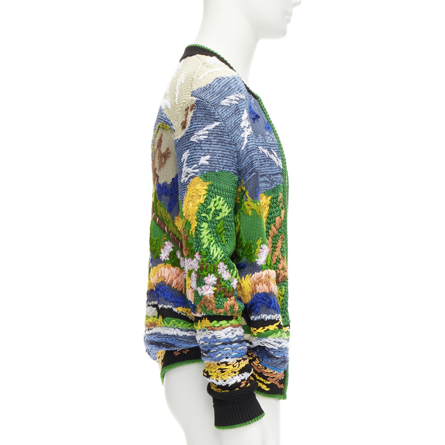 Saint Laurent Tropical Intarsia Cardigan - Side view