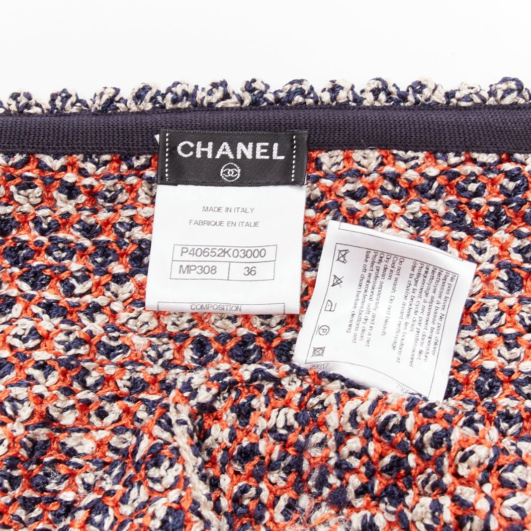 Chanel Red Knit Cropped Jacket - Image 11