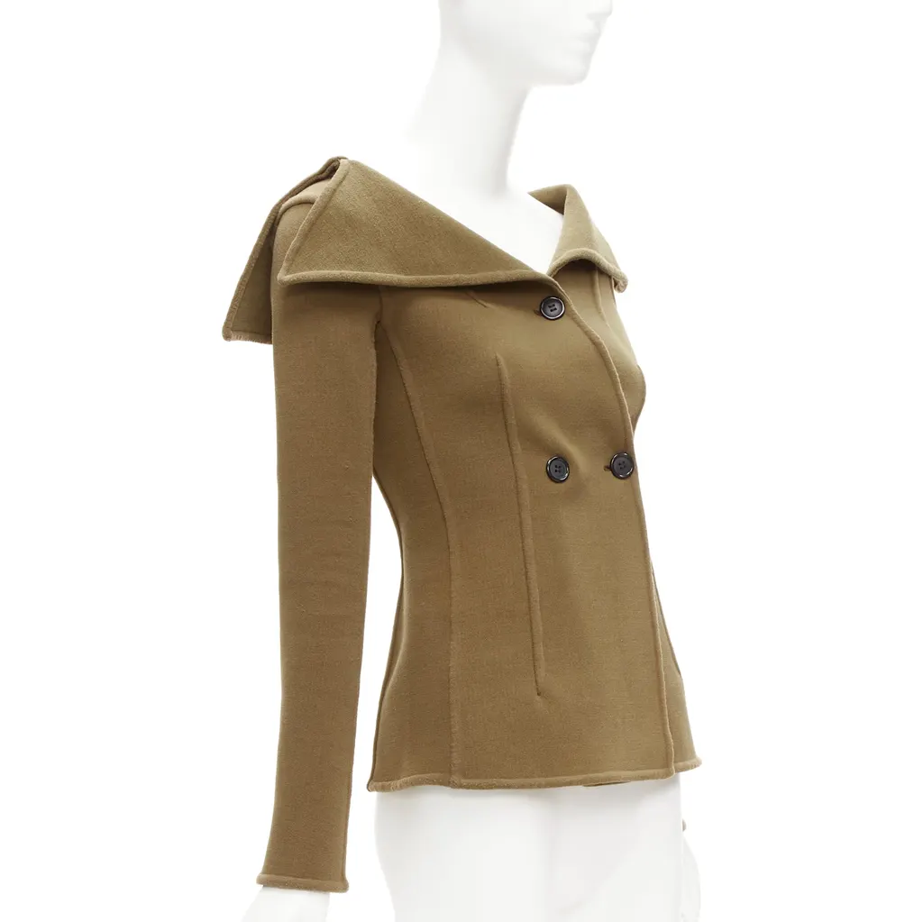 Celine Brown Collar Jacket Brown Wool Never worn - Model View