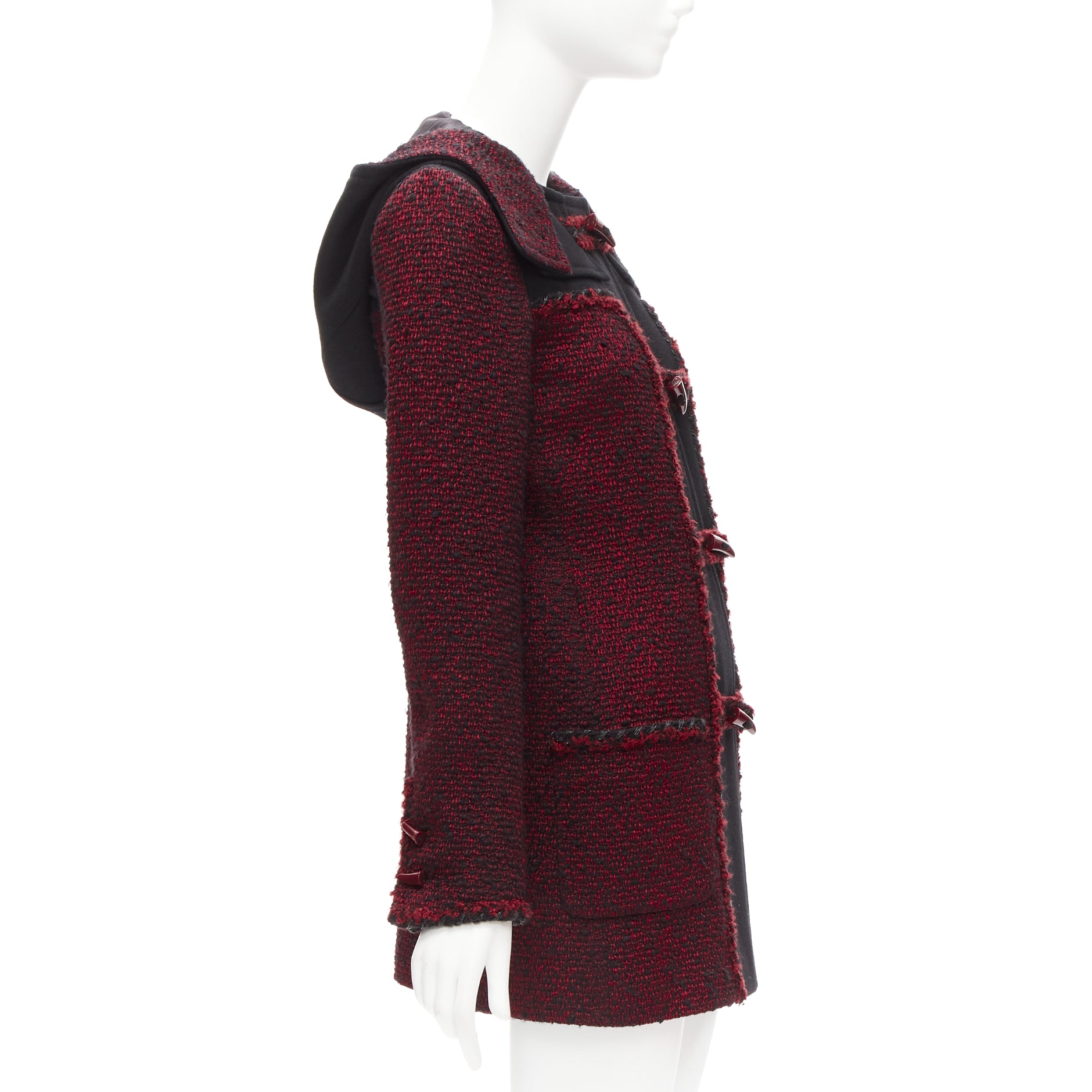 Chanel Red Duffel Coat - Side view