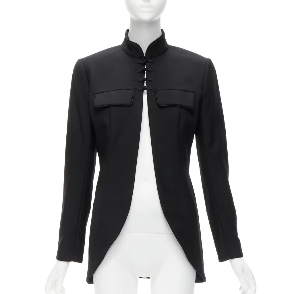 Dior Mandarin Collar Jacket Black Wool Never worn - Front View