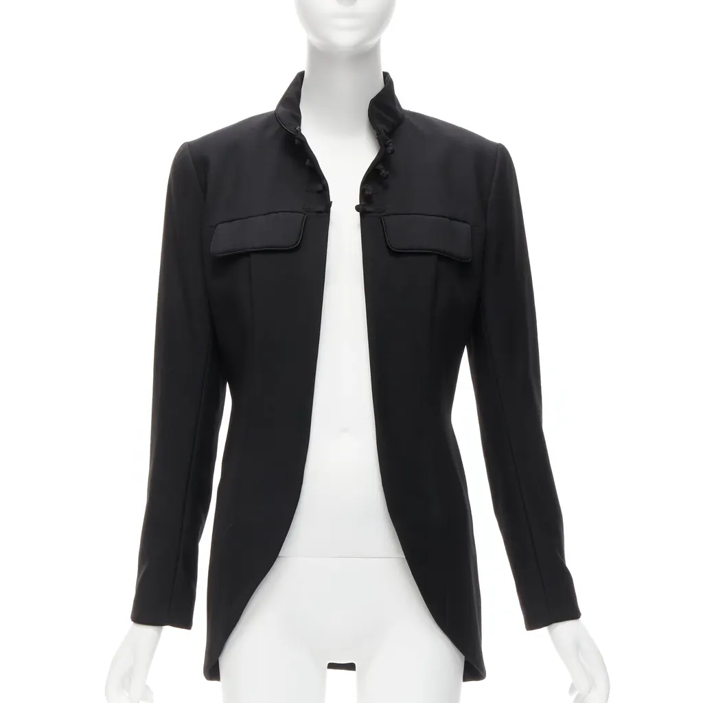 Dior Mandarin Collar Jacket Black Wool Never worn - Inside View