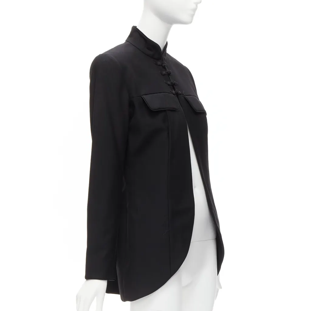 Dior Mandarin Collar Jacket Black Wool Never worn - Model View