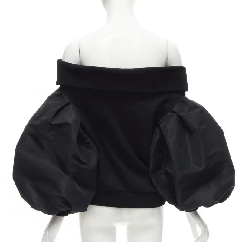 Alexander McQueen Puff Sleeve Sweater Black Cotton Never worn - Box View