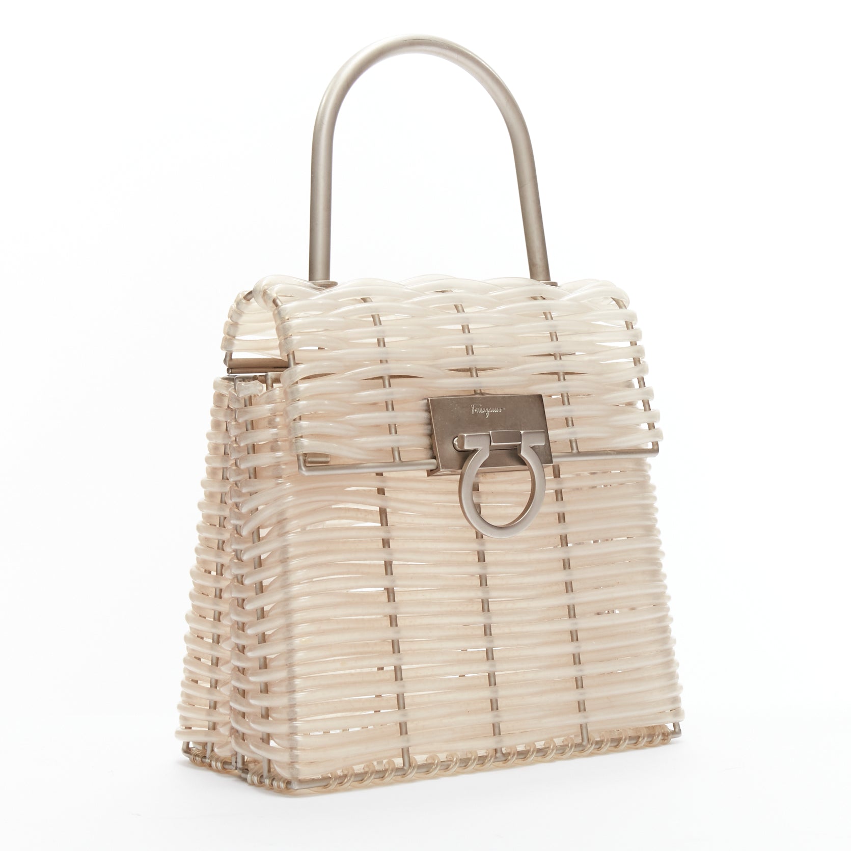 Salvatore Ferragamo Gancini Vinyl Bag - Image 6