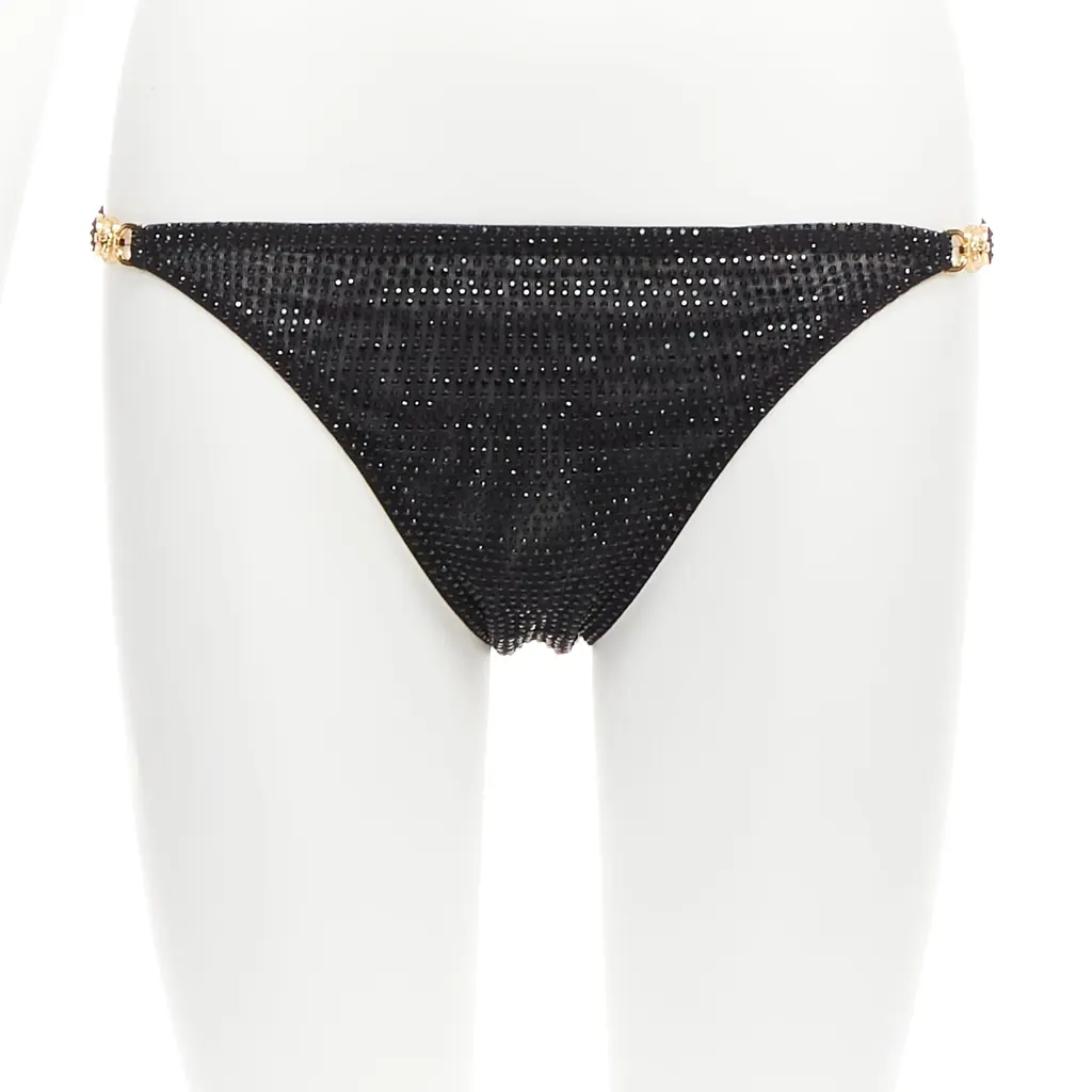 Versace Crystal Bikini Pants Black Polyamide Never worn - Inside View