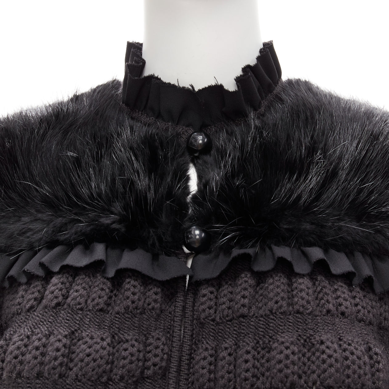 Fendi Black Bell Coat - Back view