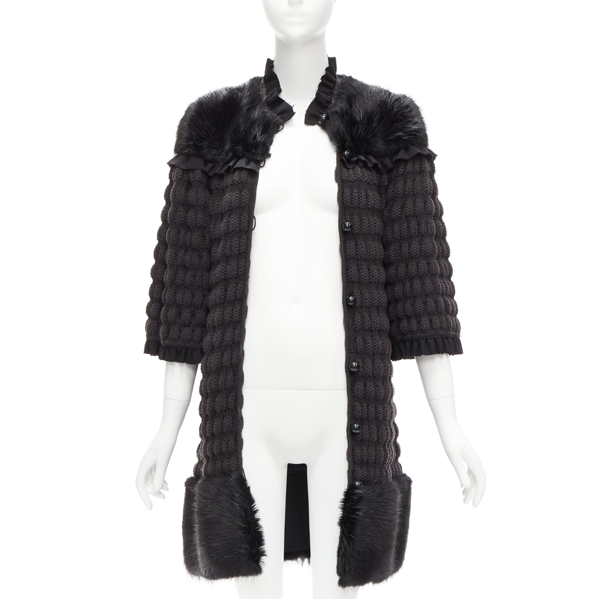 Fendi Black Bell Coat - Image 6