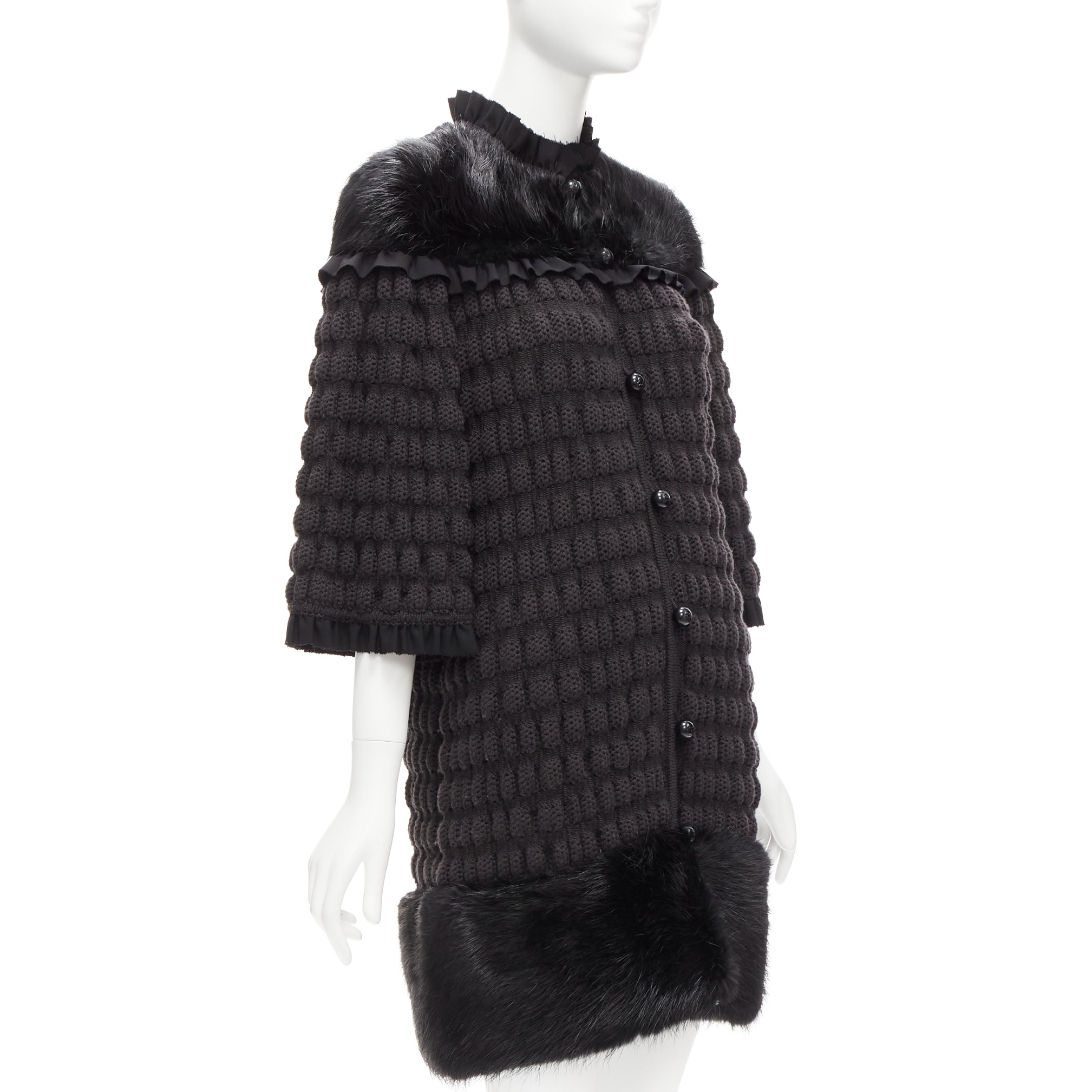 Fendi Black Bell Coat - 4