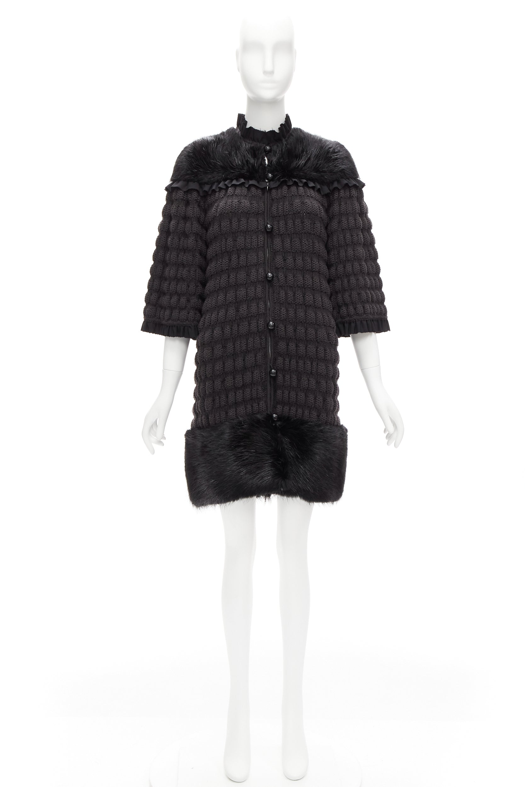 Fendi Black Bell Coat - Image 12
