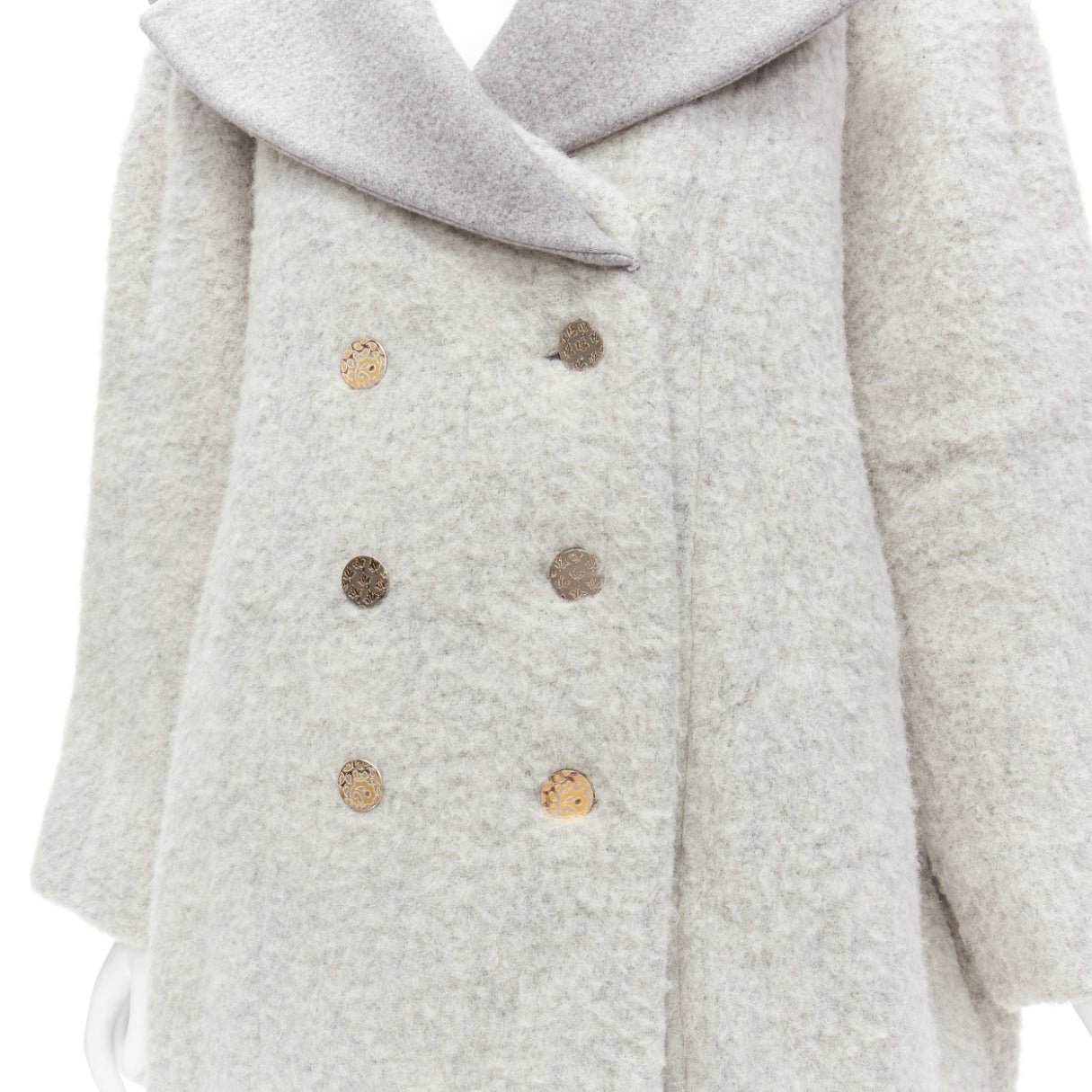 Celine Grey Cocoon Coat - Back view