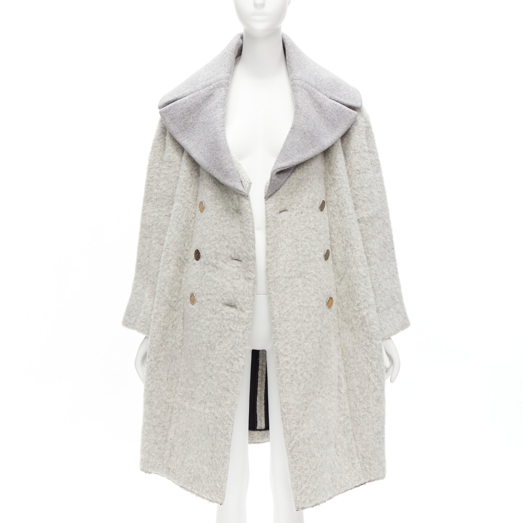Celine Grey Cocoon Coat - Image 6