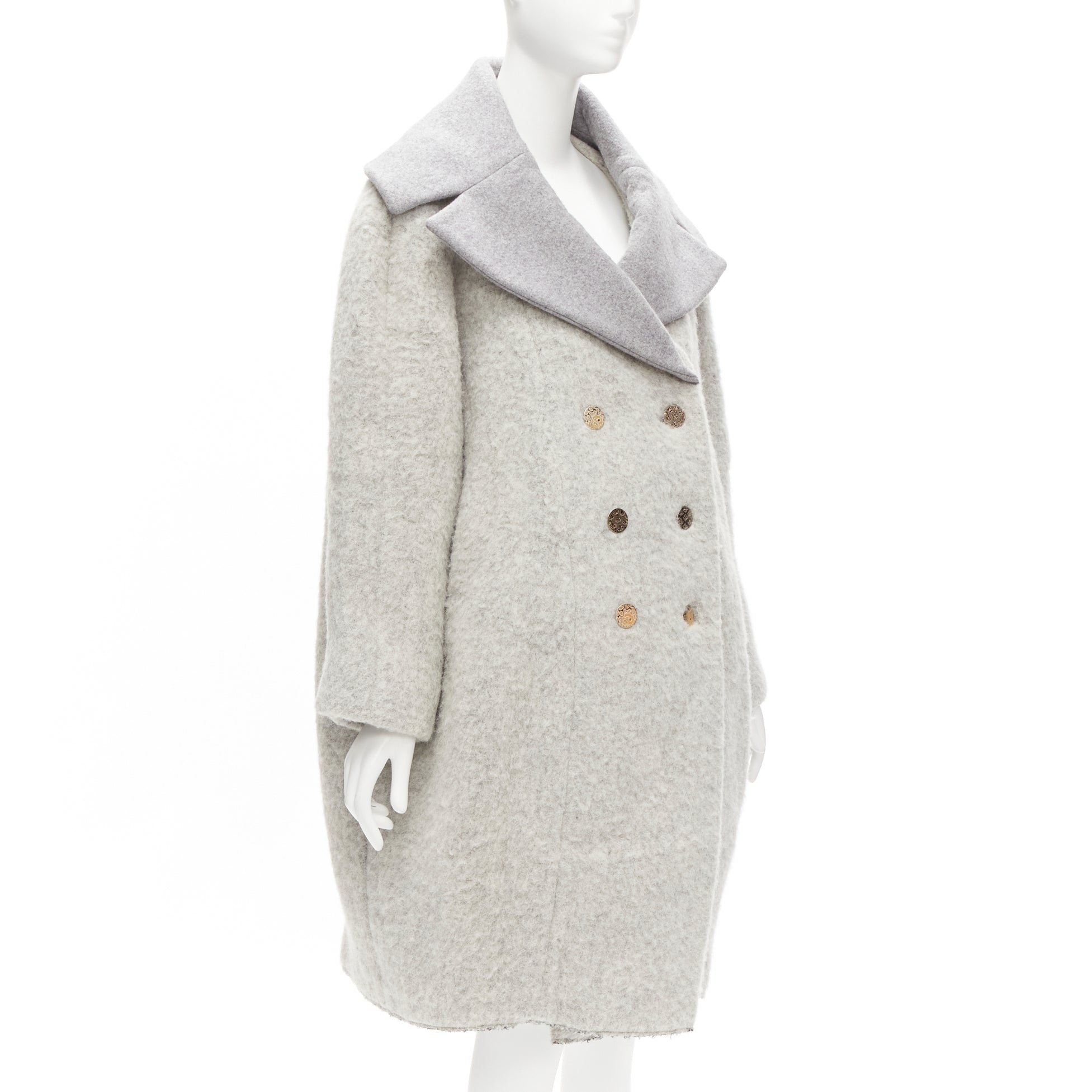 Celine Grey Cocoon Coat - 4