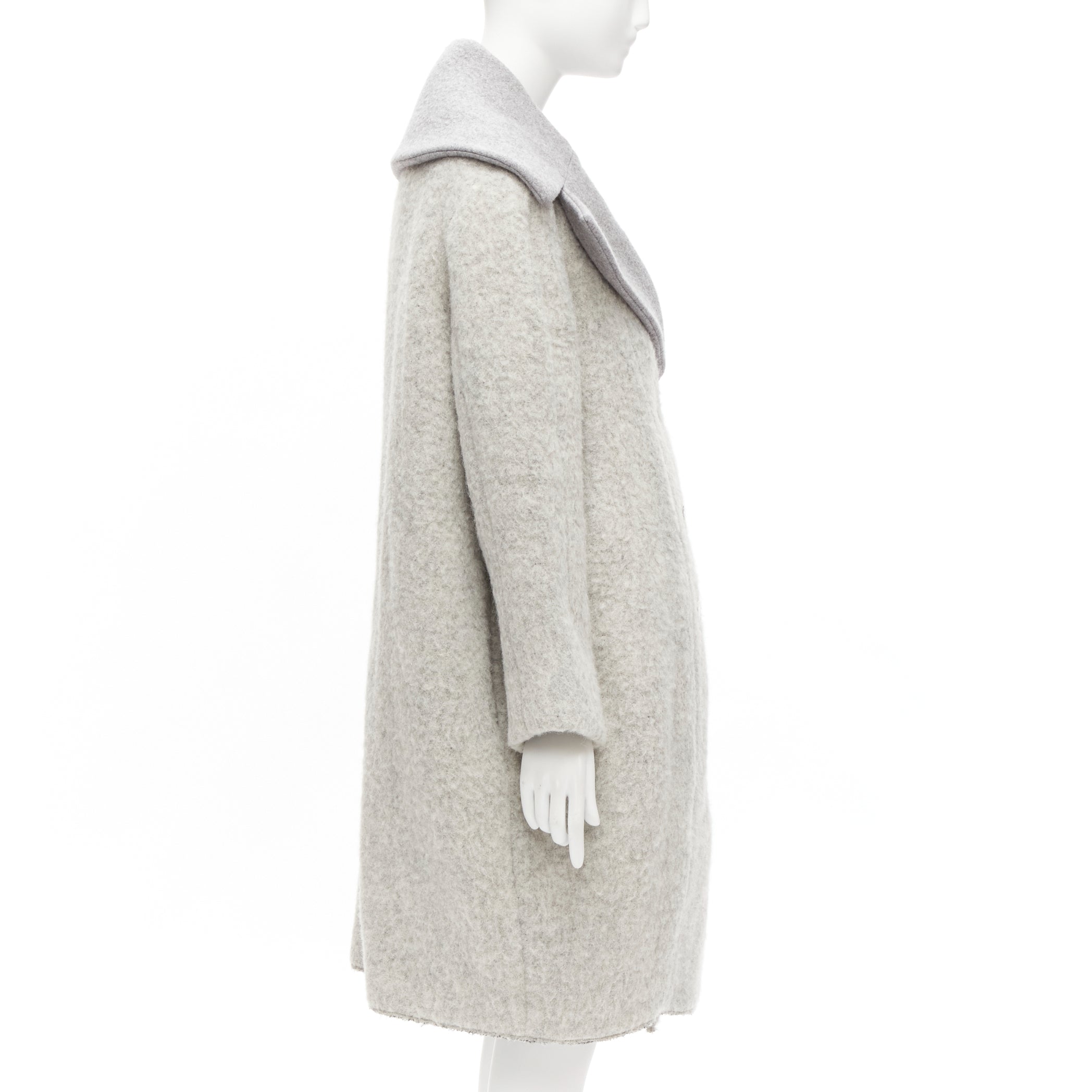 Celine Grey Cocoon Coat - Side view