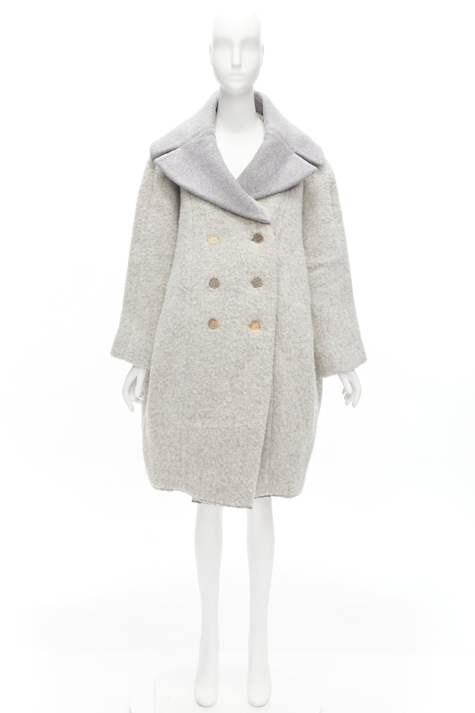 Celine Grey Cocoon Coat - Image 12