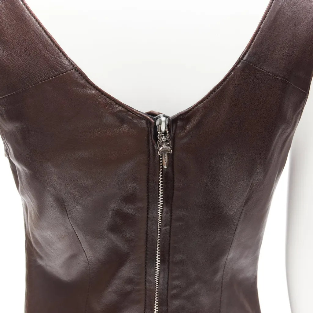 Chrome Hearts Leather Dagger Dress Brown Leather Good - Back View