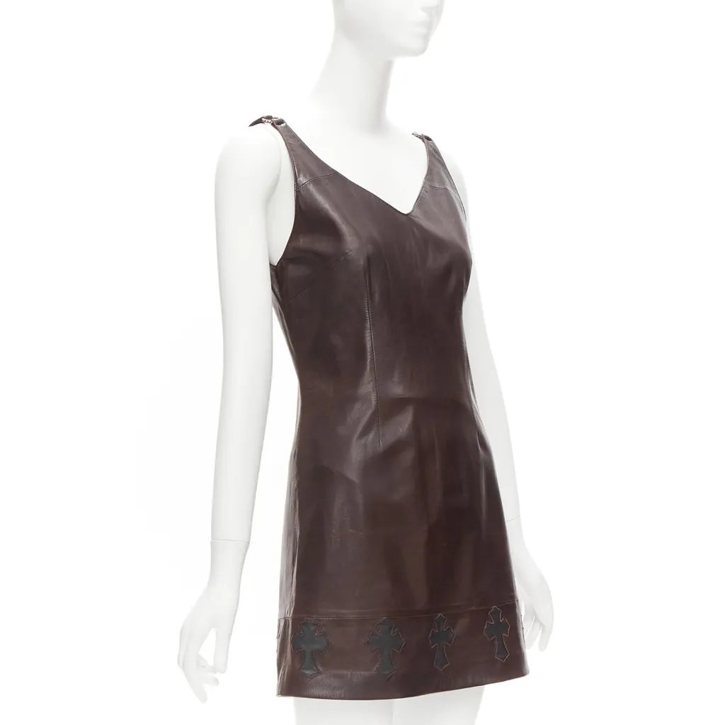 Chrome Hearts Leather Dagger Dress Brown Leather Good - Inside View