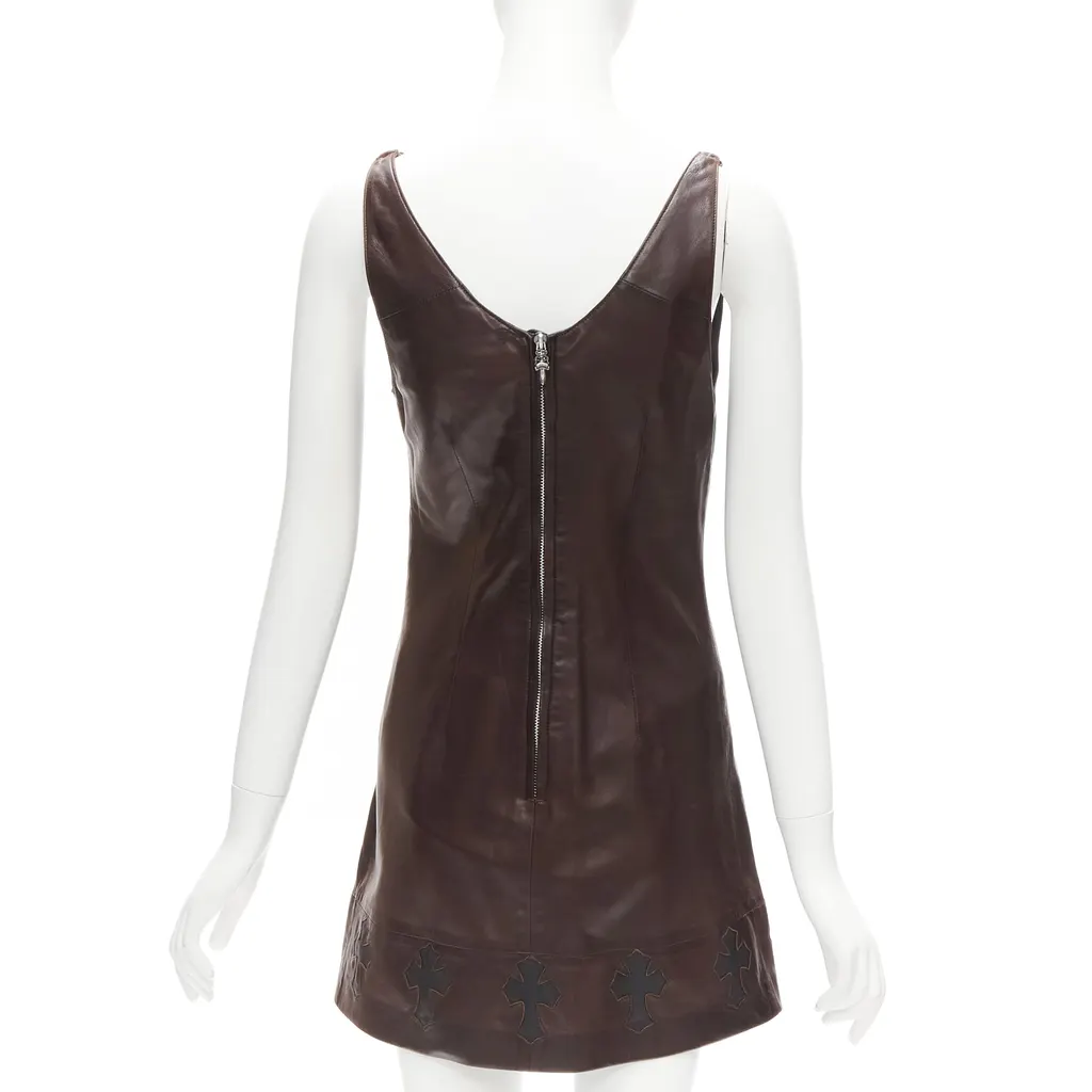Chrome Hearts Leather Dagger Dress Brown Leather Good - Box View