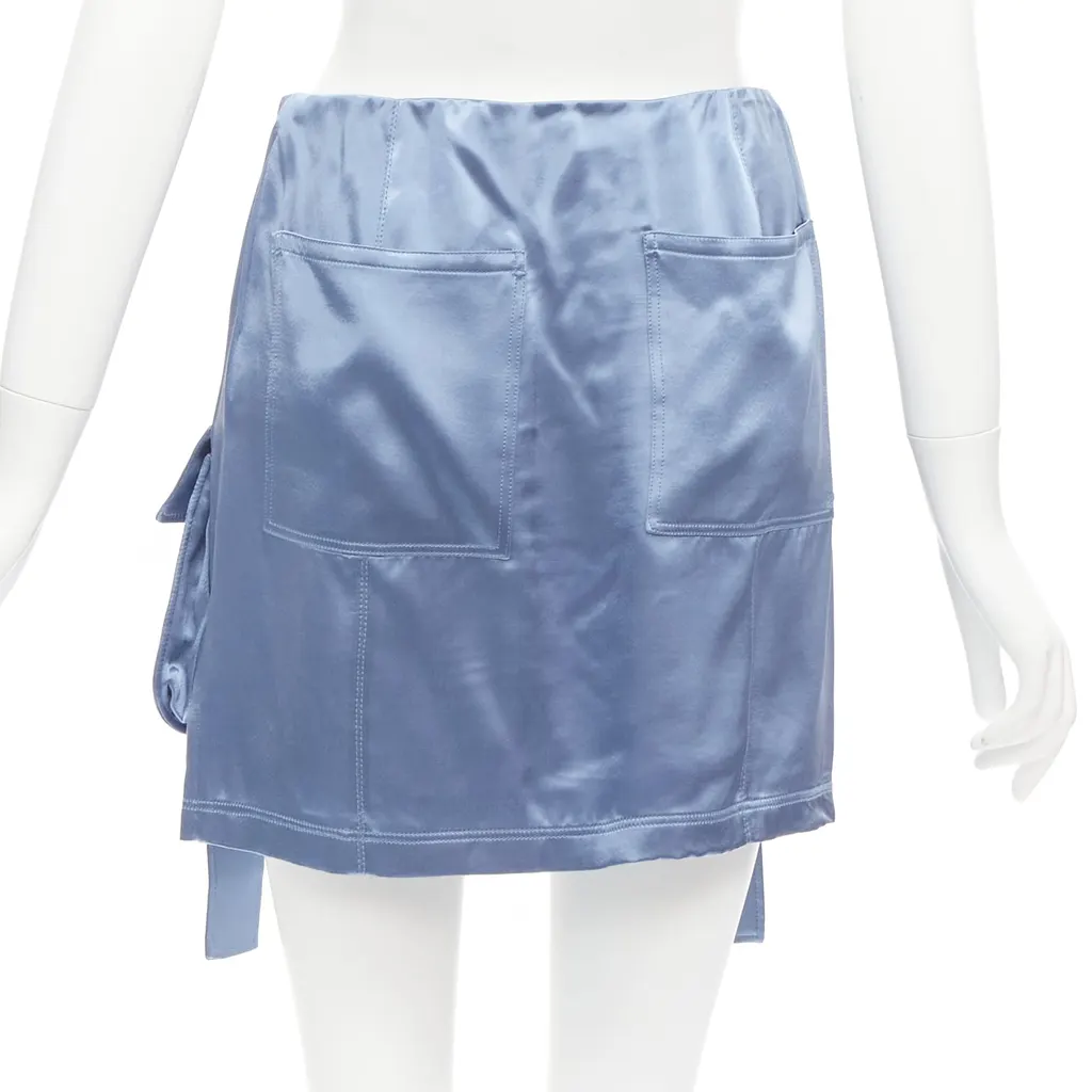 Fendi Cargo Satin Skirt Blue Viscose Very good - Box View