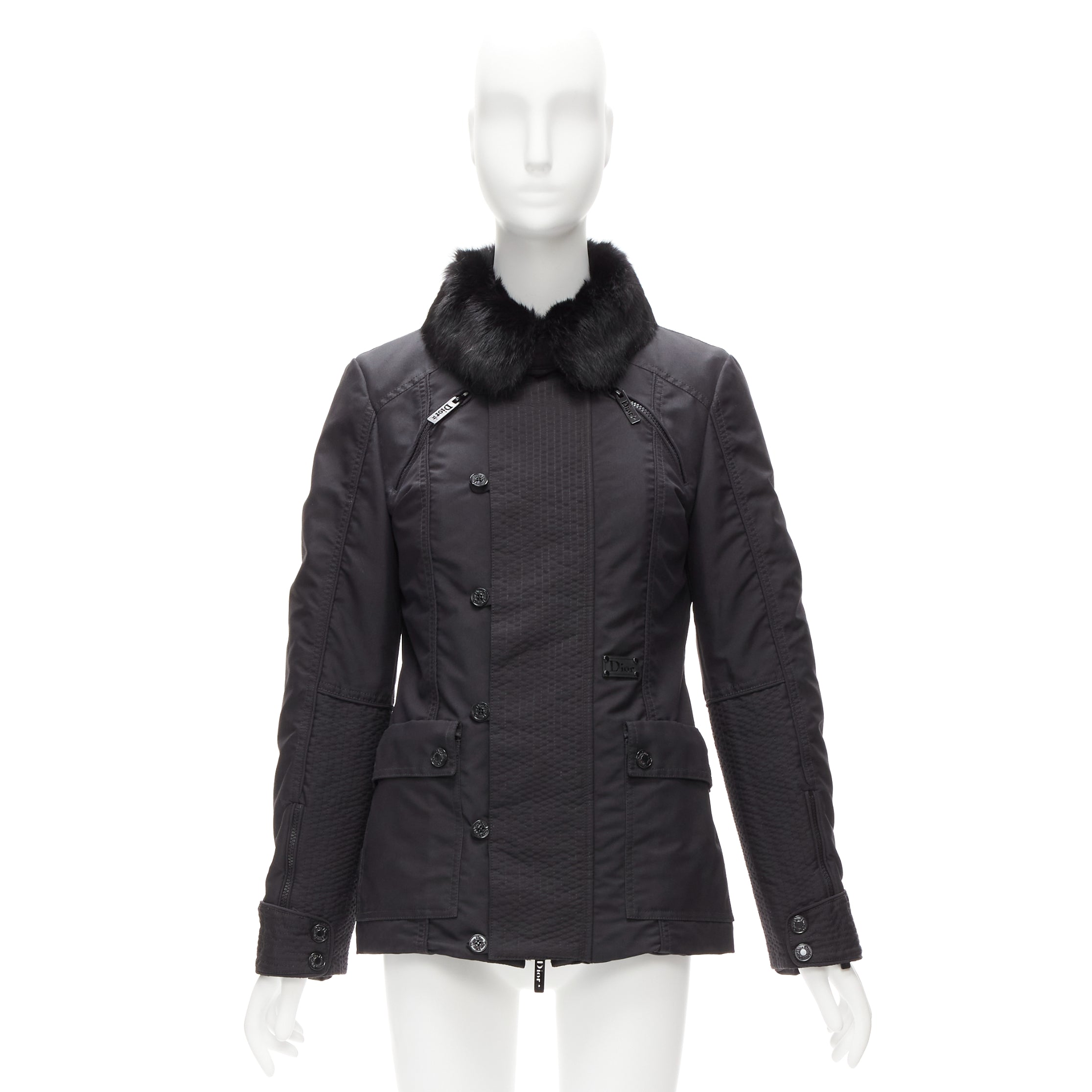 Christian Dior Black Fur Jacket - Back view