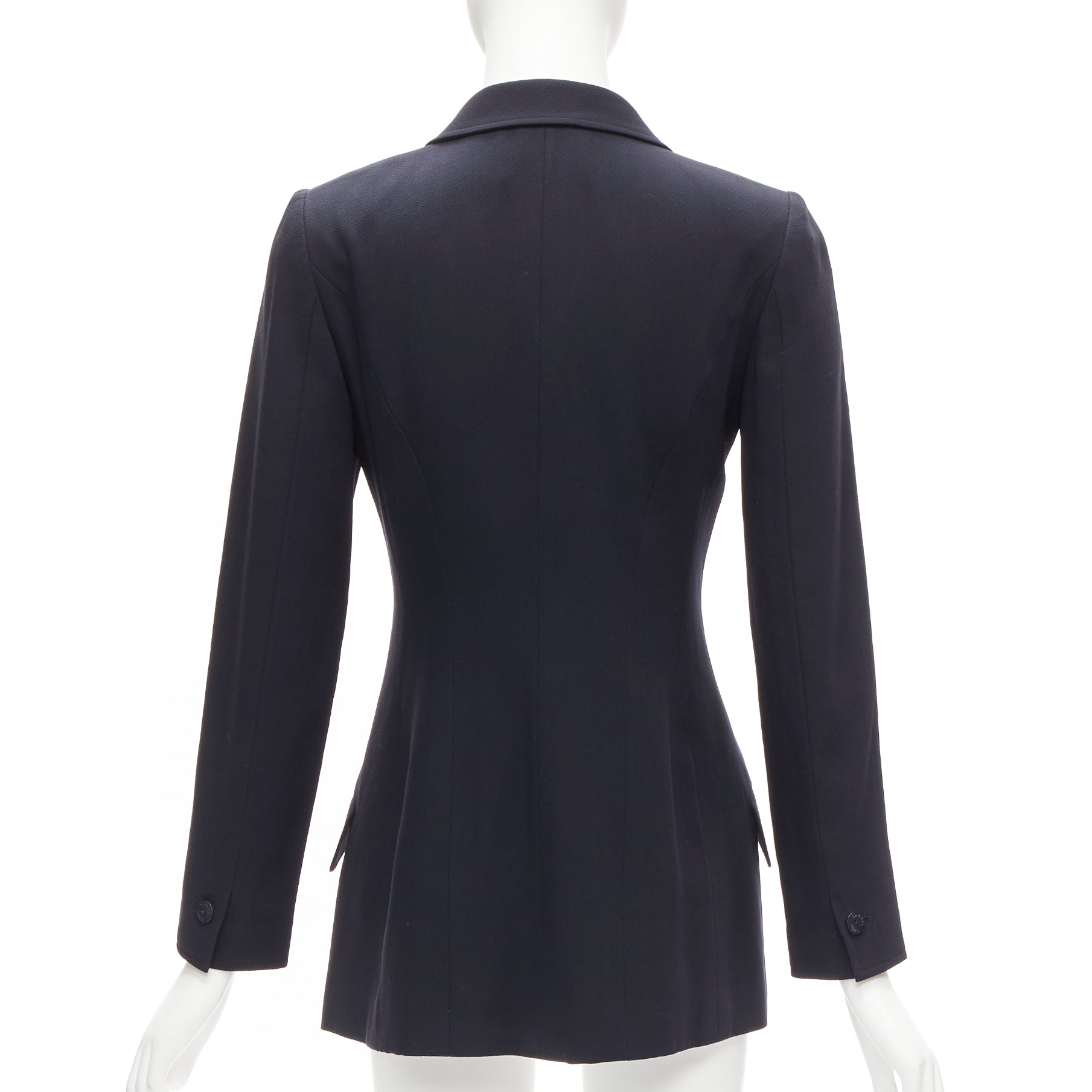 Chanel Navy Wool Button Blazer - Detail 1