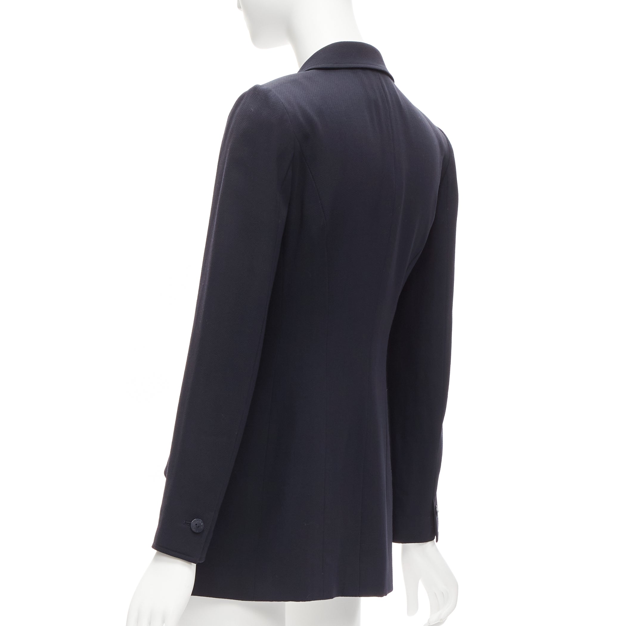 Chanel Navy Wool Button Blazer - Detail 2