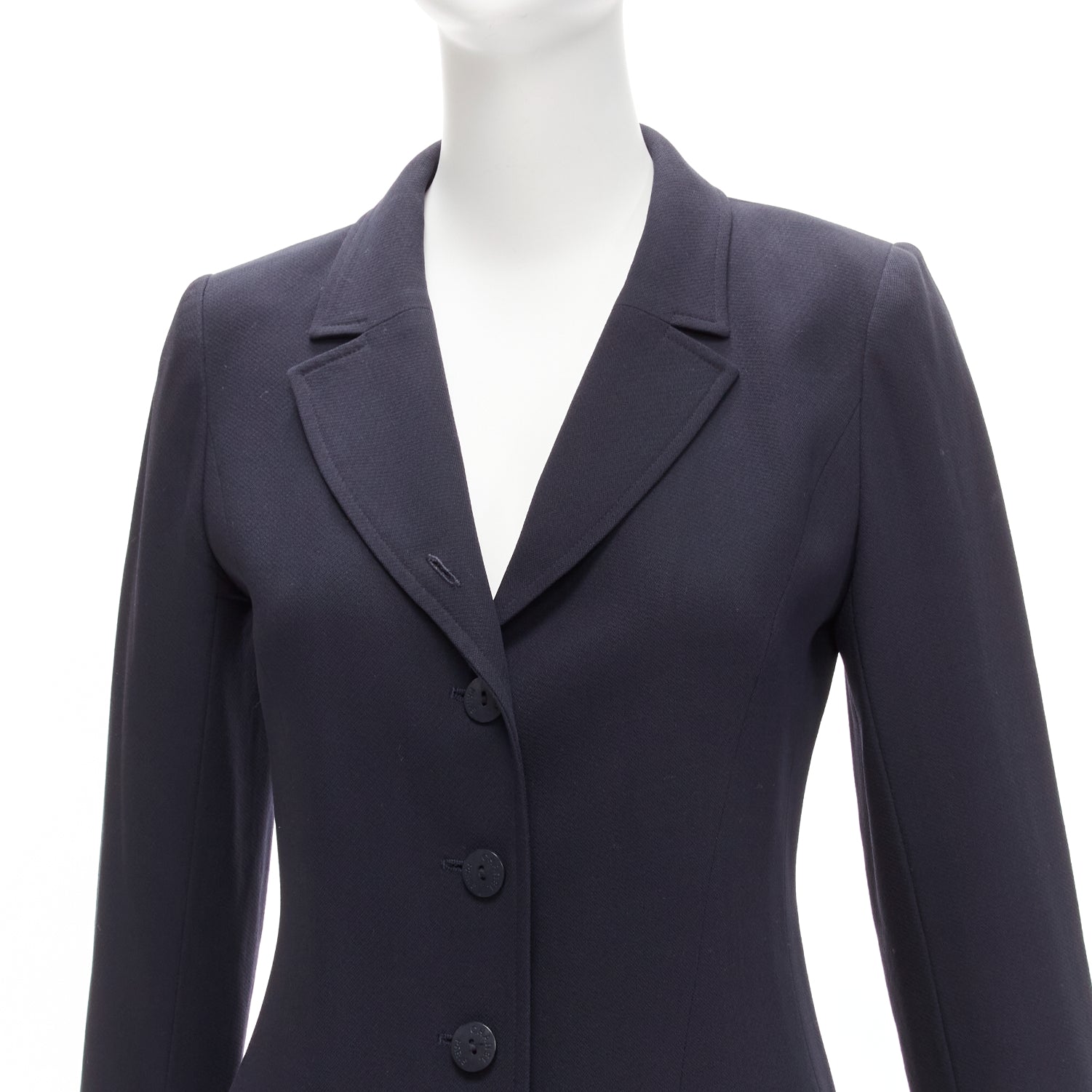 Chanel Navy Wool Button Blazer - Image 10