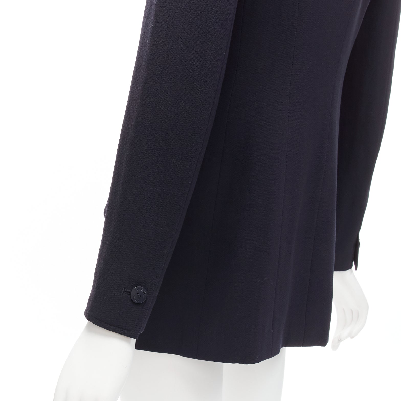 Chanel Navy Wool Button Blazer - Image 11