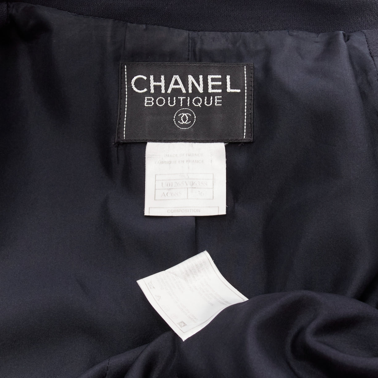 Chanel Navy Wool Button Blazer - Image 12