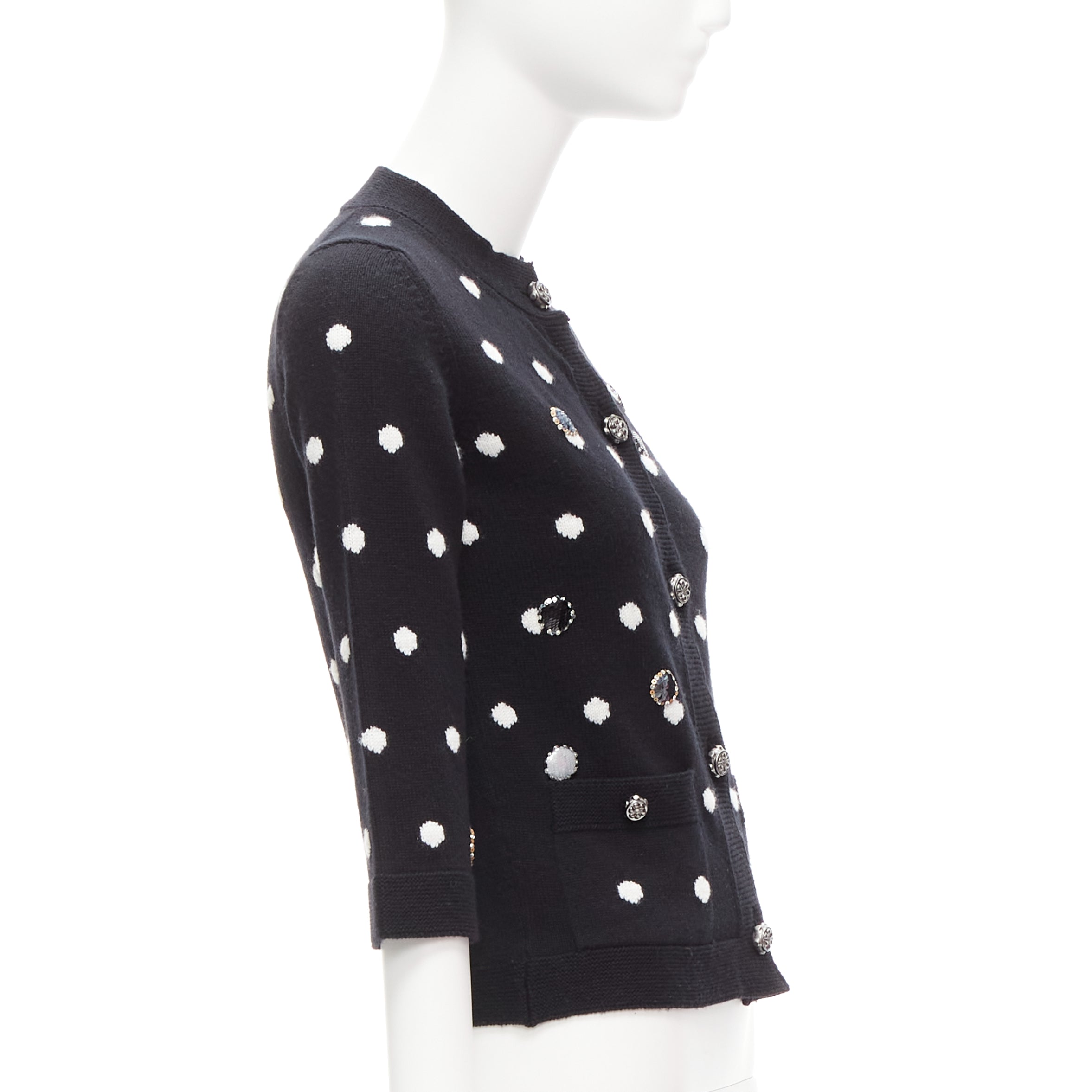 Chanel Embellished Dot Cardigan - Side view