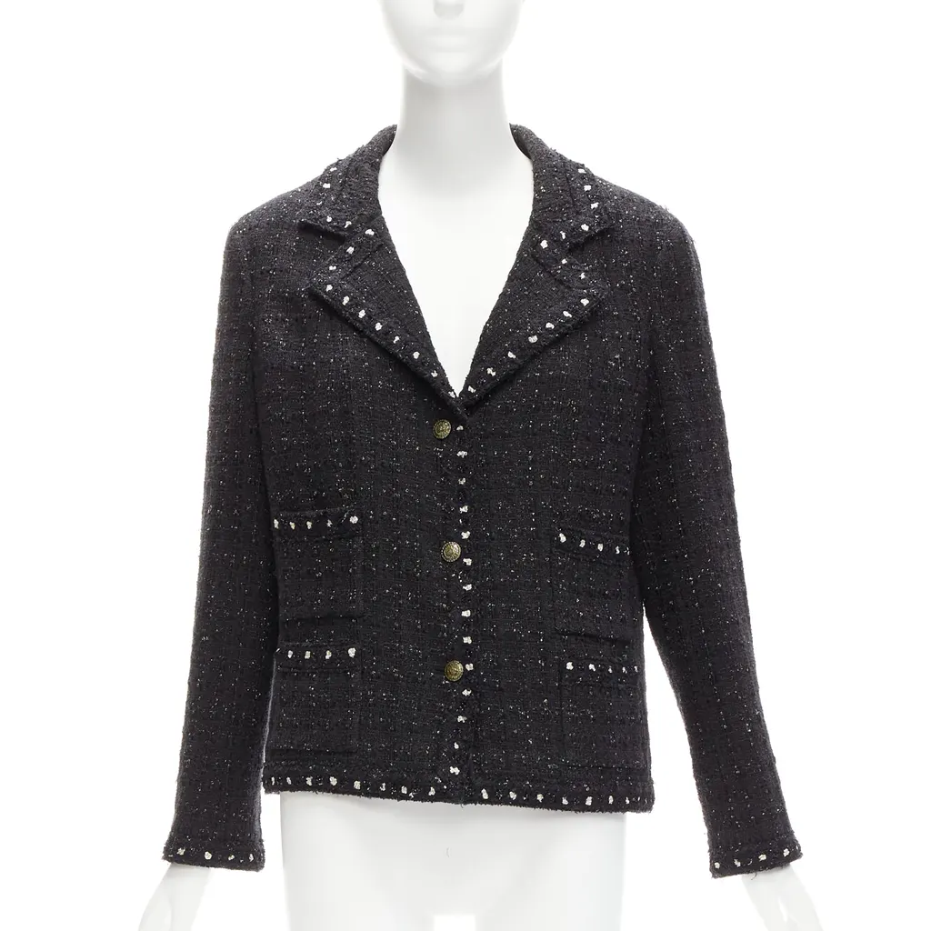 Chanel Fantasy Tweed Black Tweed Never worn - Front View