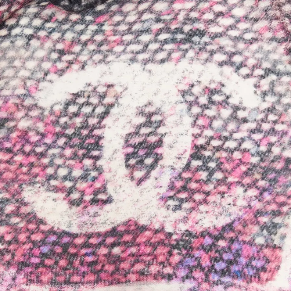 Chanel Oversized Tweed Scarf Purple Cashmere Never worn - Back View