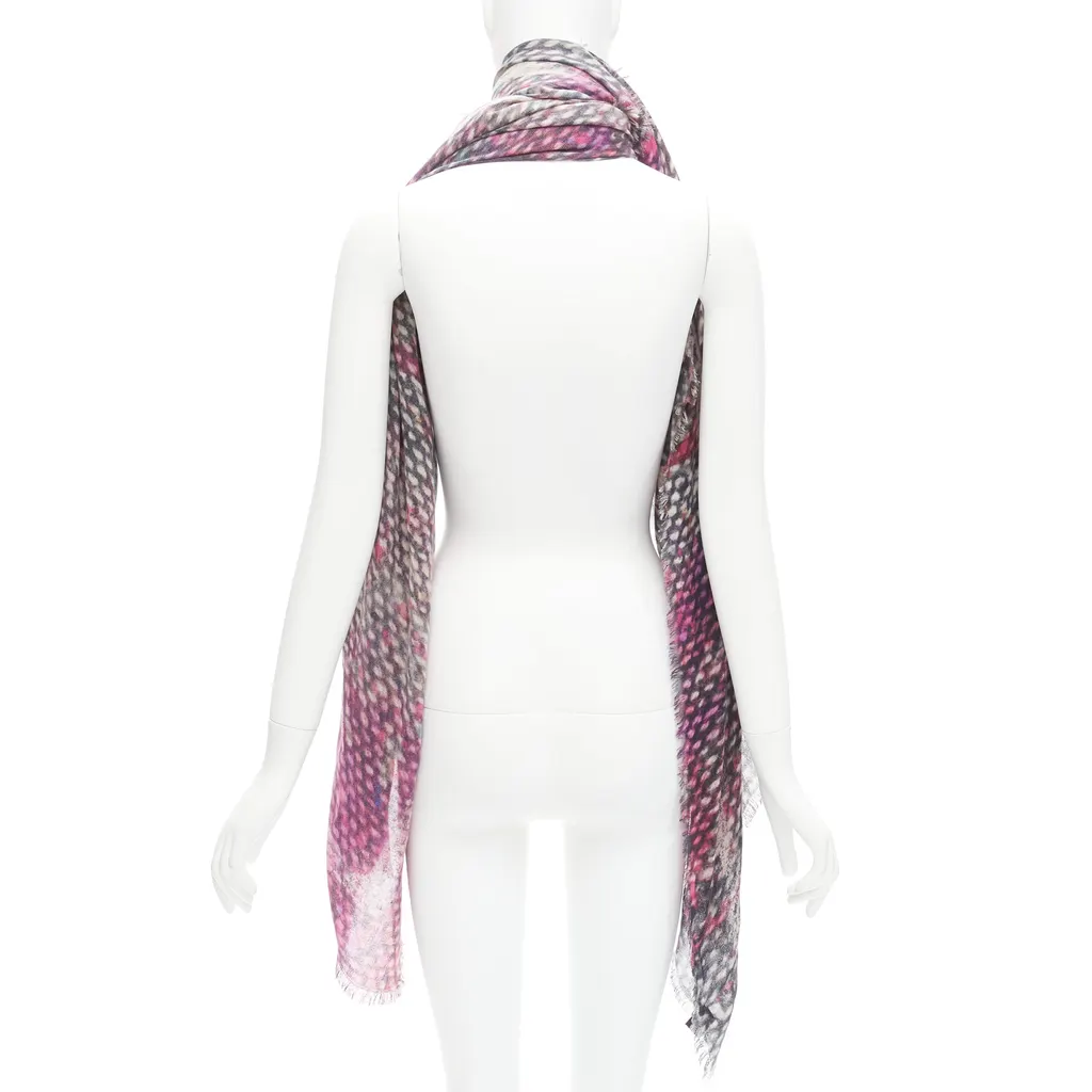 Chanel Oversized Tweed Scarf Purple Cashmere Never worn - Box View