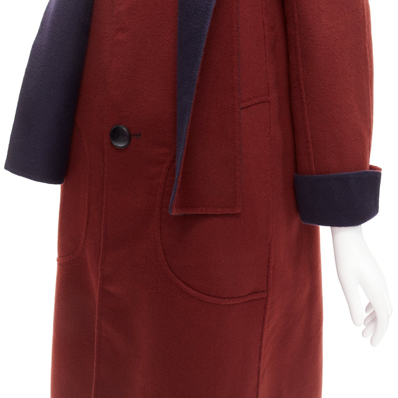 Loro Piana Burgundy Reversible Coat - Image 18