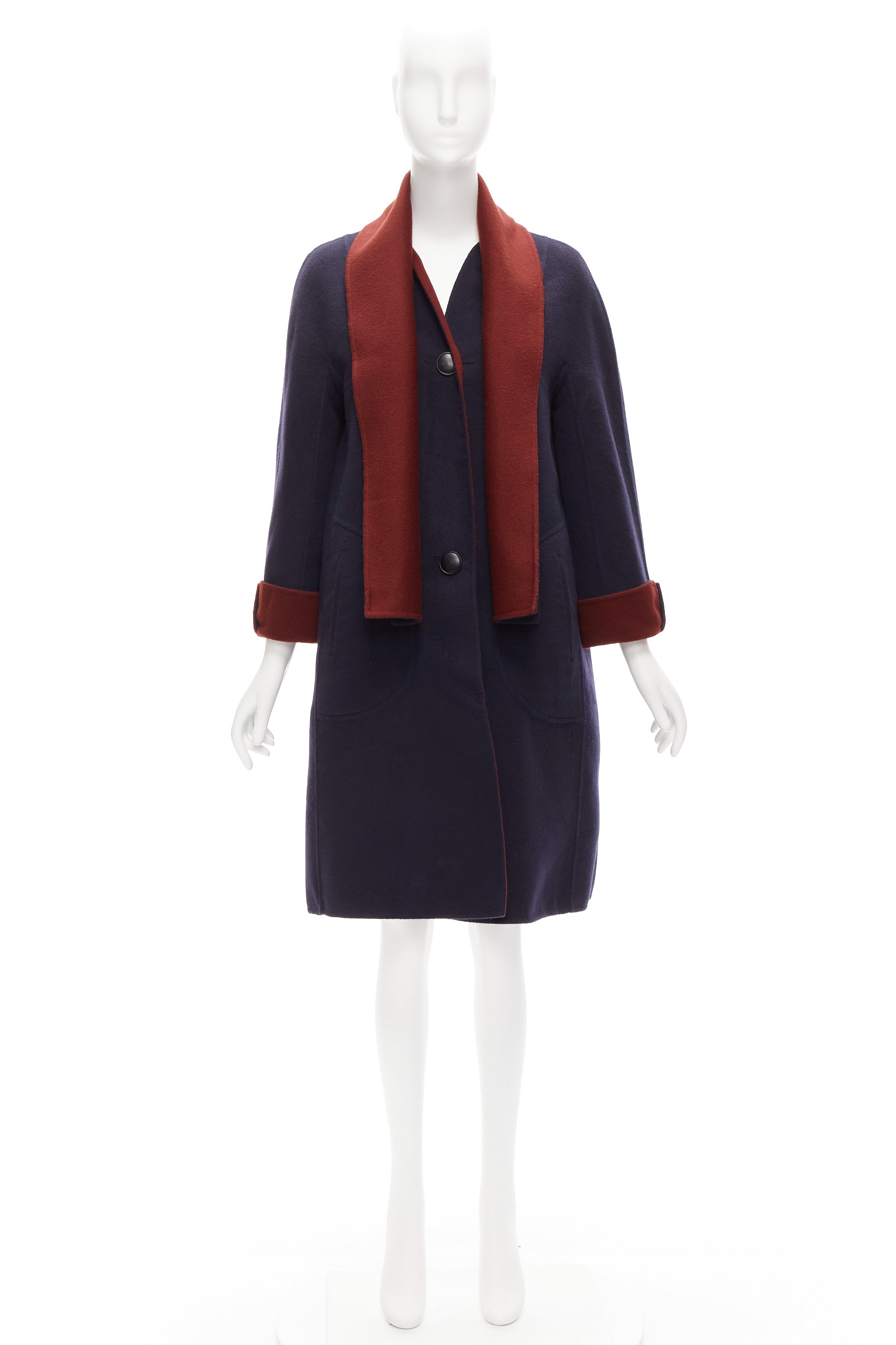 Loro Piana Burgundy Reversible Coat - Image 20