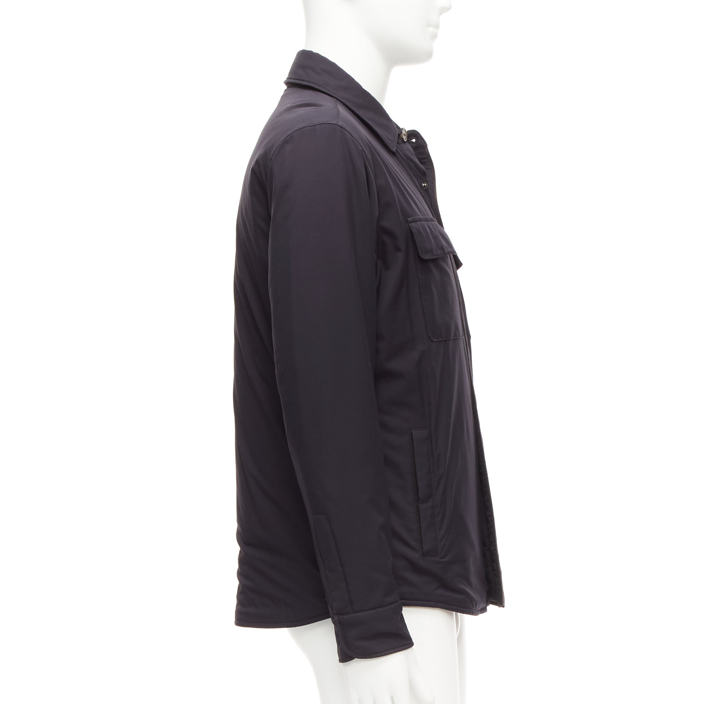 Loro Piana Black Nylon Jacket - Side view