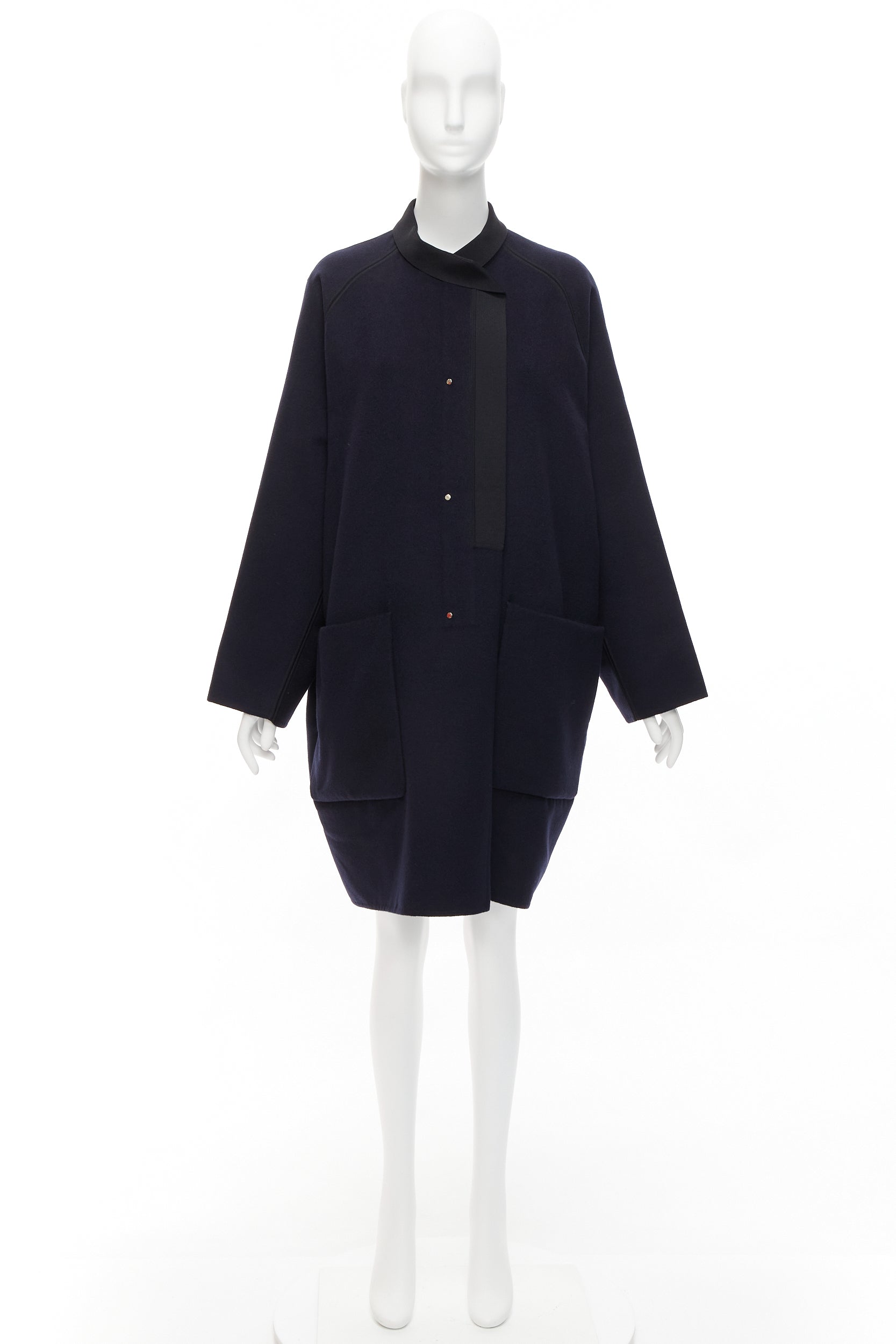 Hermès Navy Cocoon Coat - Image 12