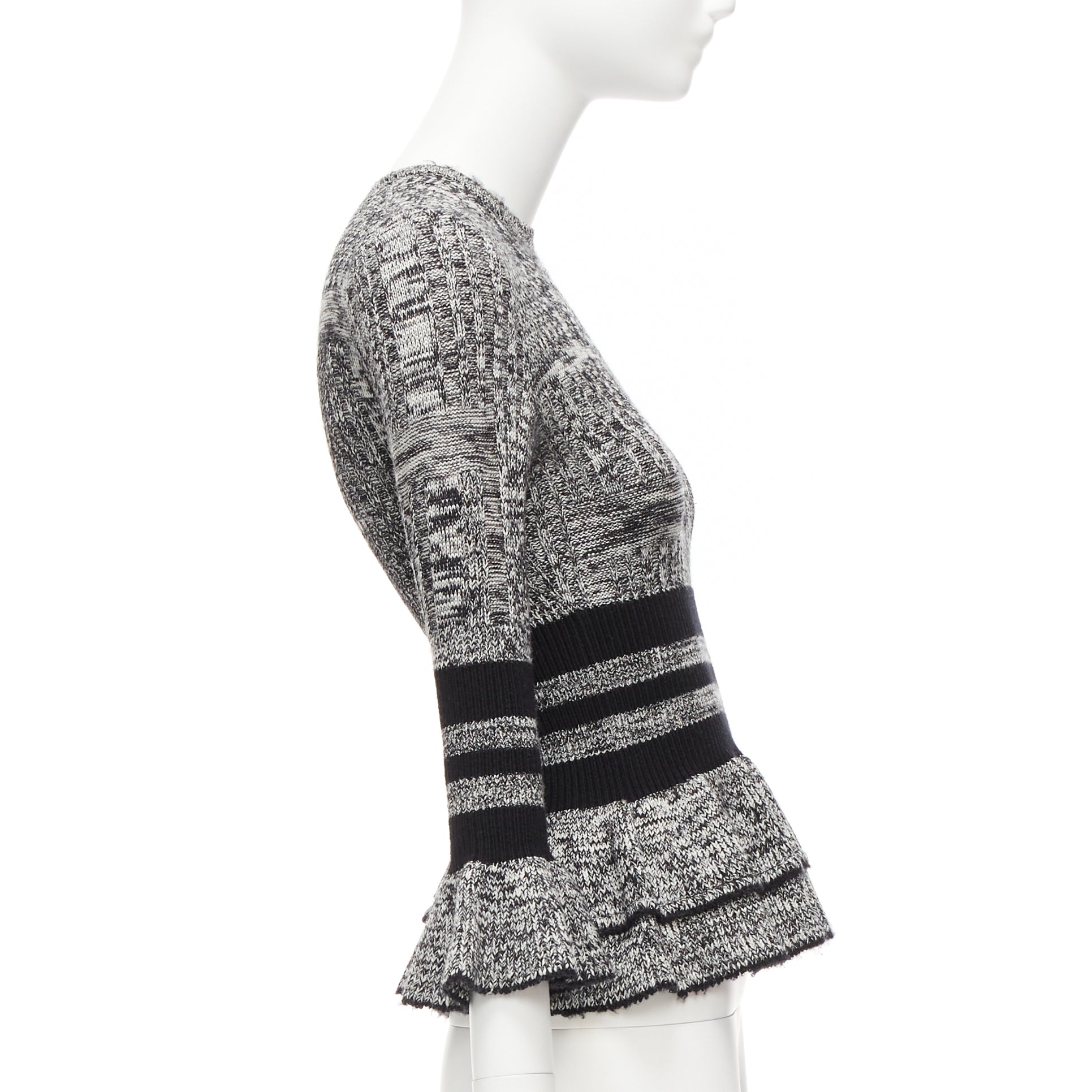 Alexander Mcqueen Melange Peplum Sweater - 4