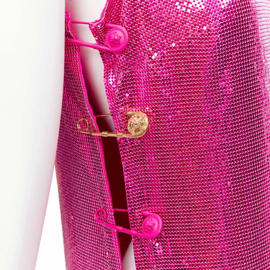 Versace Pink Chainmail Dress - Back view