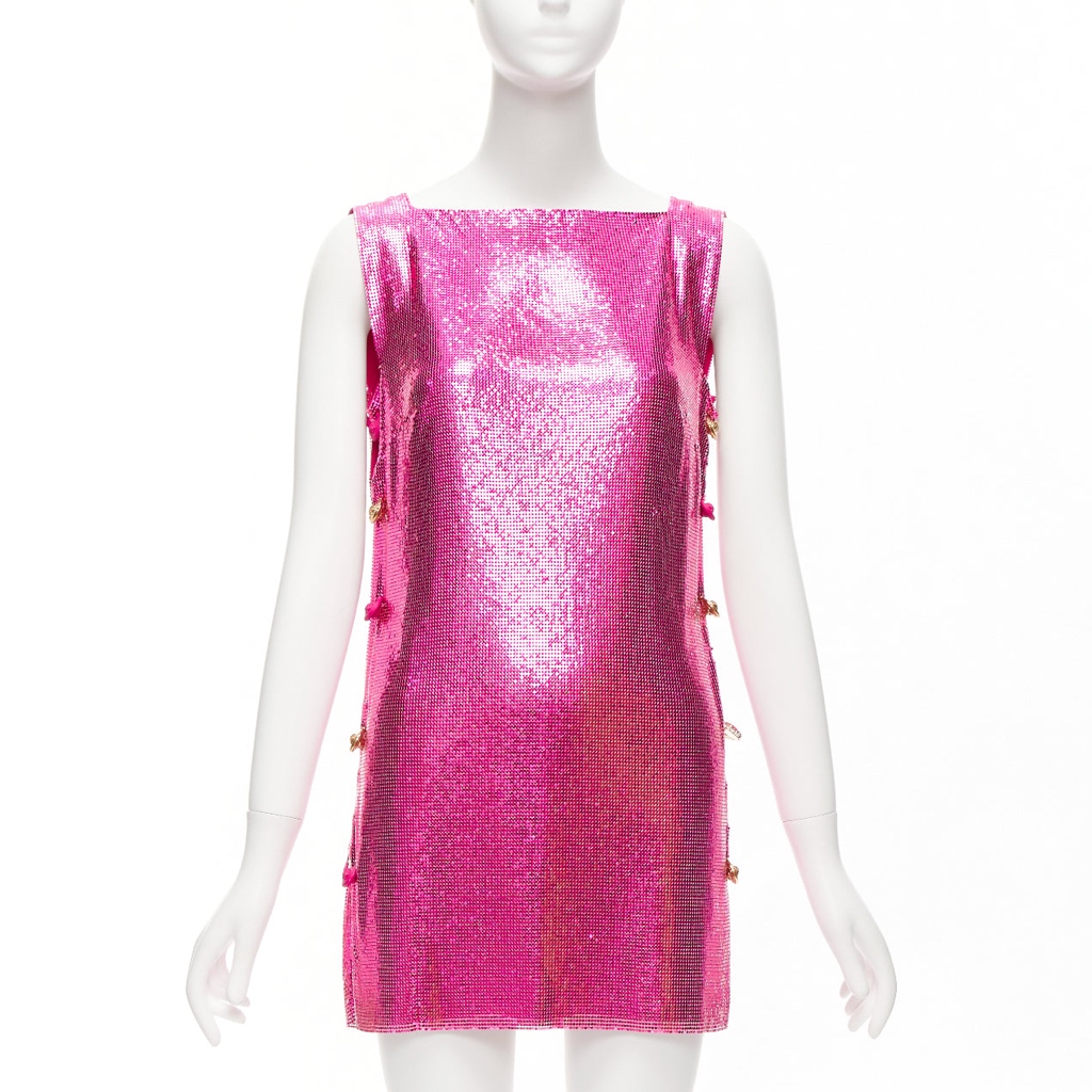 Versace Pink Chainmail Dress - Image 6