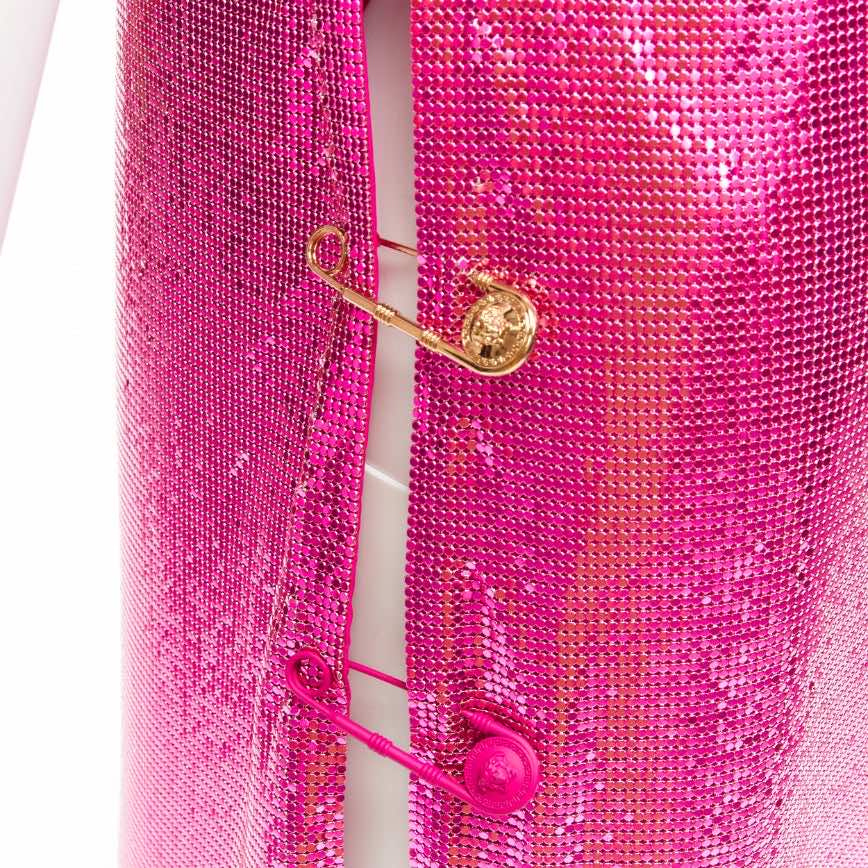 Versace Pink Chainmail Dress - Detail 2